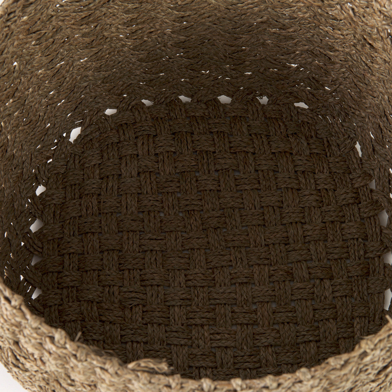 Jarek 15.0L x 15.0W x 11.8H (Set of 3) Medium Brown Seagrass Basket Cross Weave Round Basket
