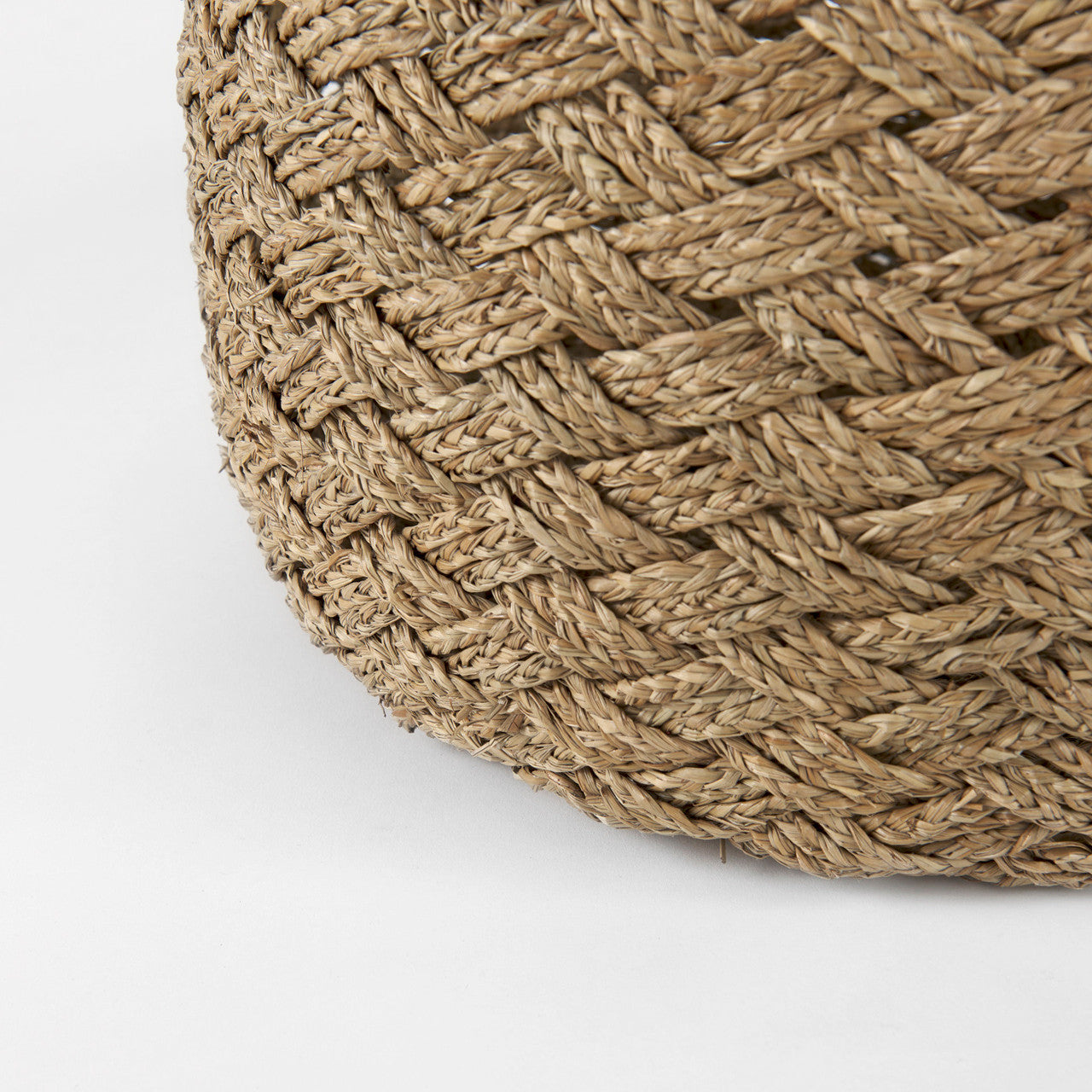 Jarek 15.0L x 15.0W x 11.8H (Set of 3) Medium Brown Seagrass Basket Cross Weave Round Basket