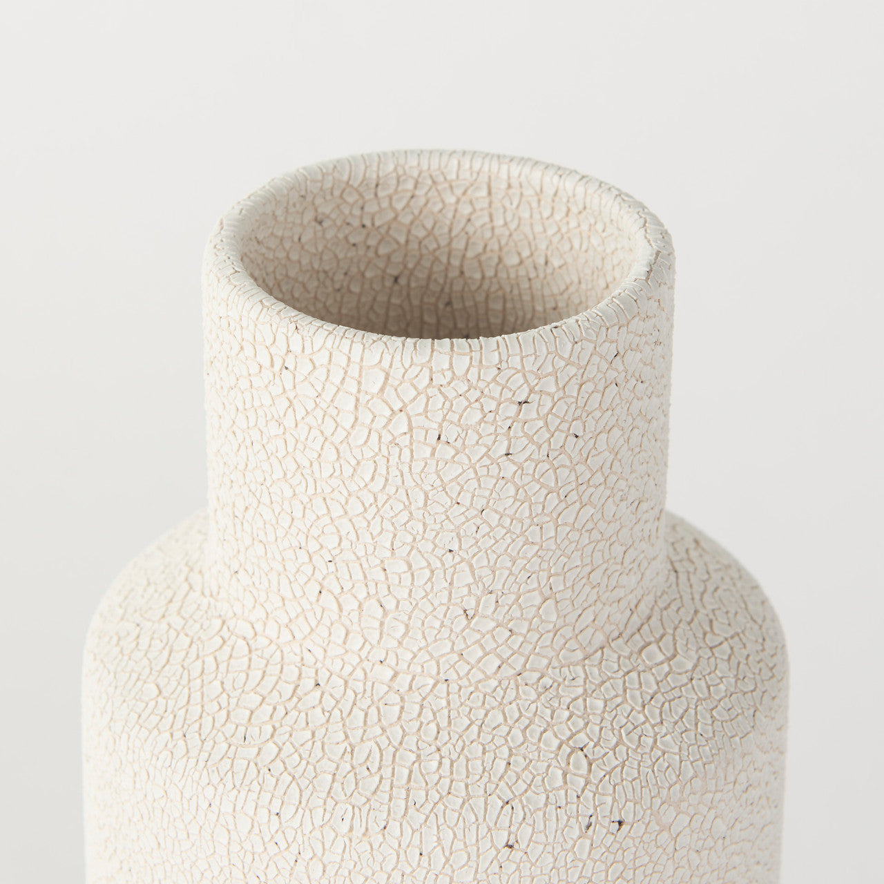 Salar 4.5L x 4.5W x 11.0H Cream Gourd Style Crackled Ceramic Vase
