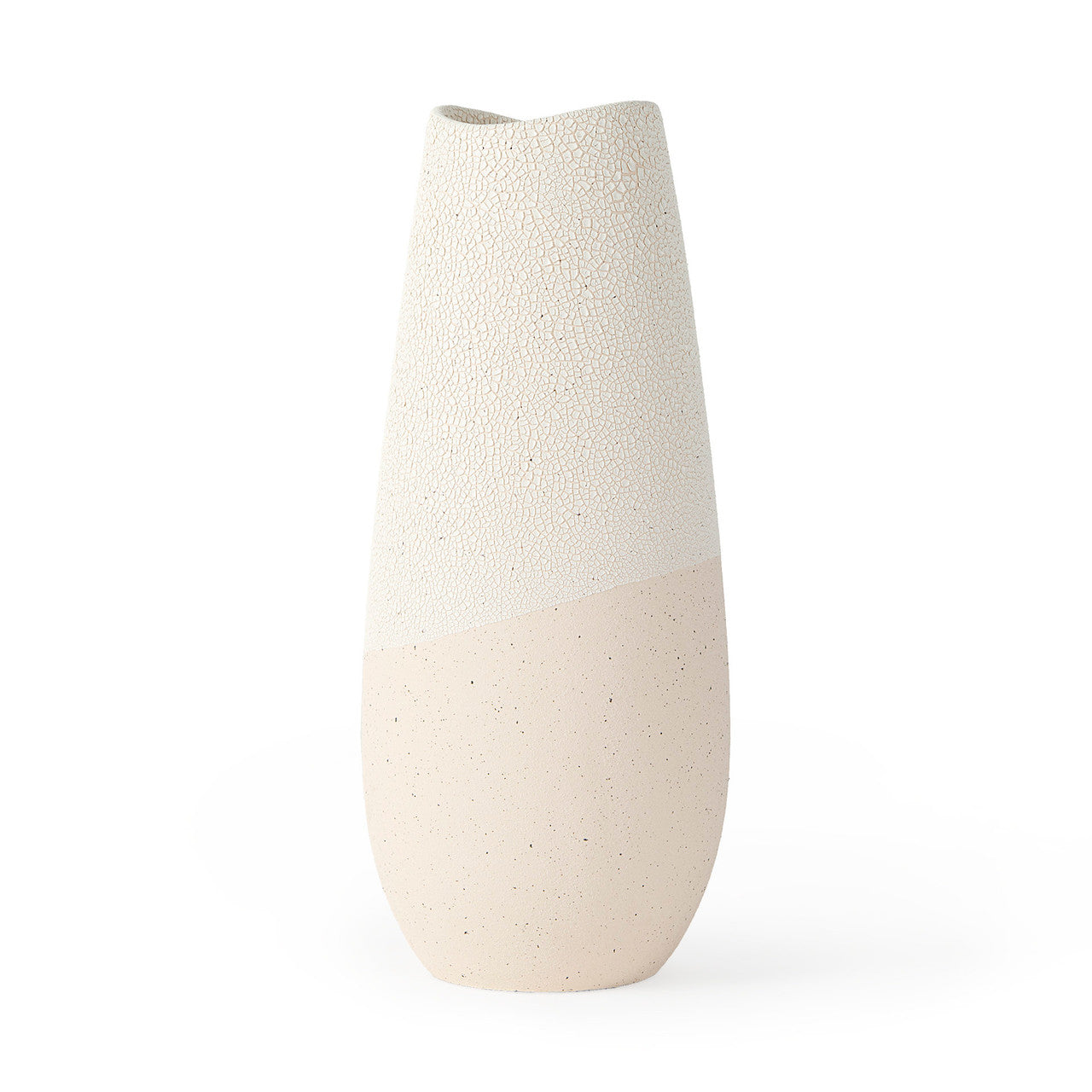Salar 5.9L x 5.9W x 14.0H Cream Conical Crackled Ceramic Vase