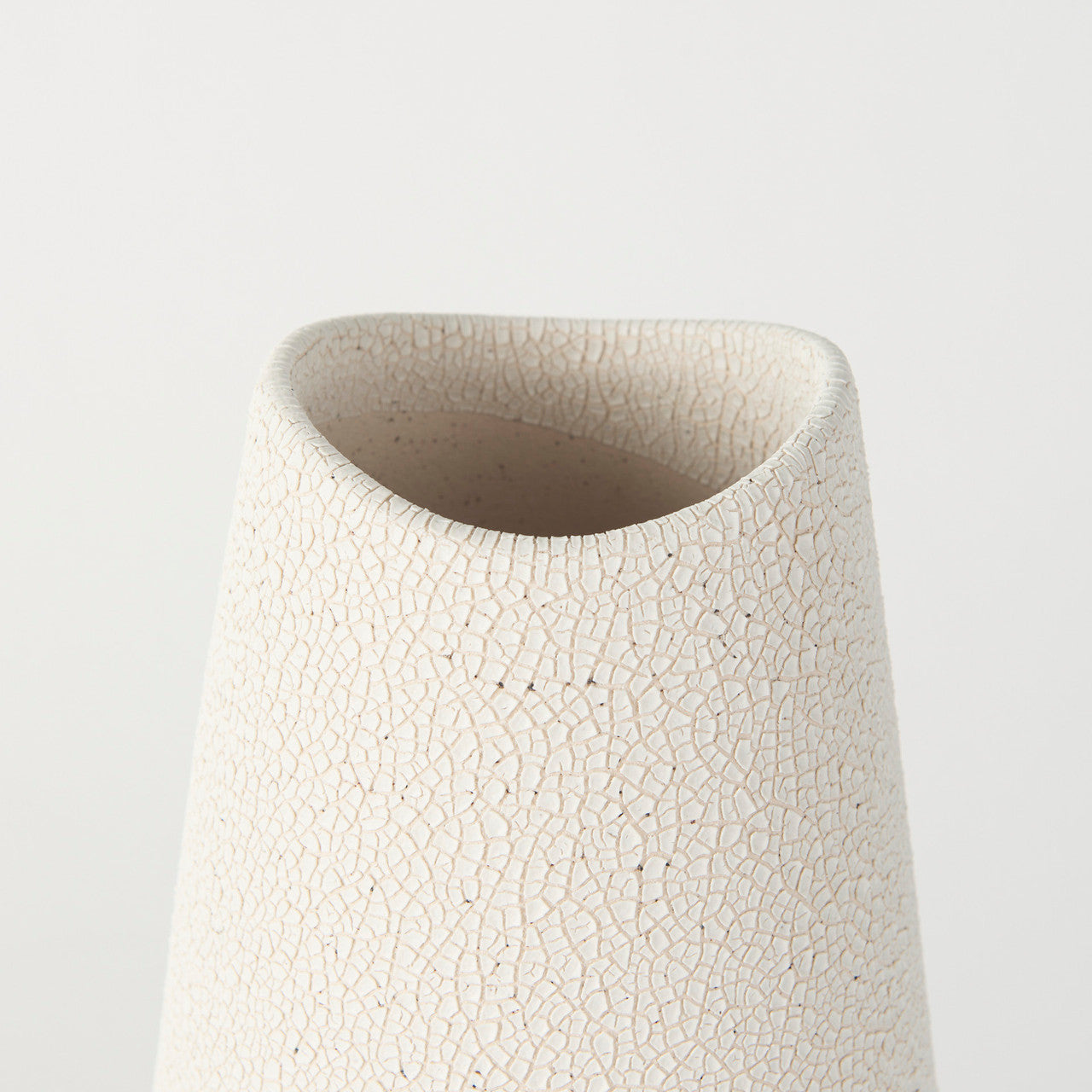 Salar 5.9L x 5.9W x 14.0H Cream Conical Crackled Ceramic Vase