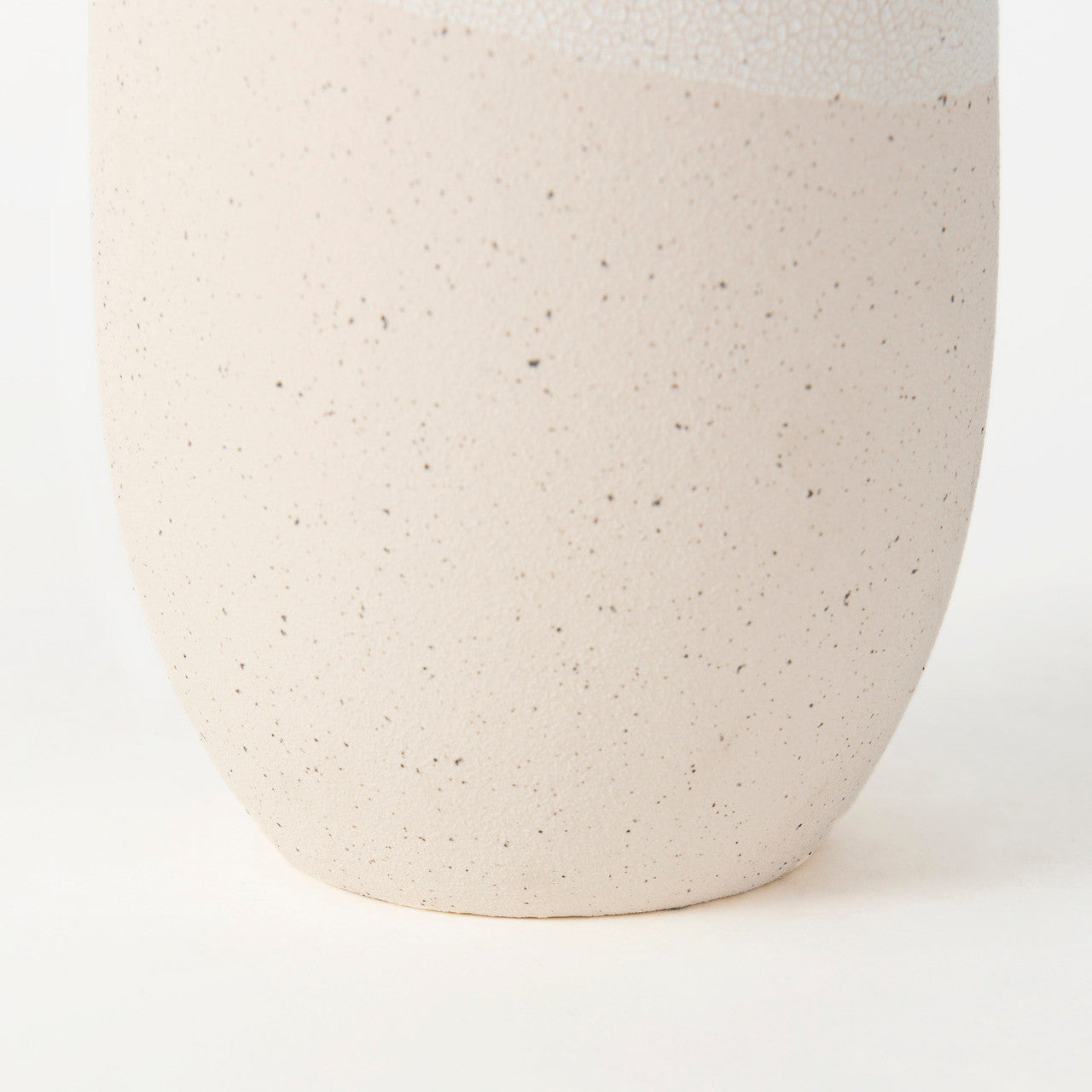Salar 5.9L x 5.9W x 14.0H Cream Conical Crackled Ceramic Vase