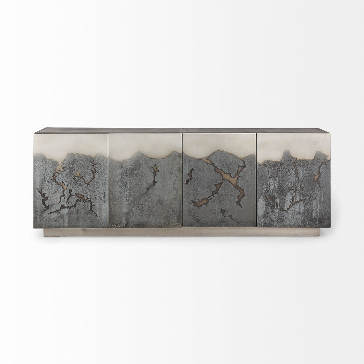 Roxdale 82.0L x 18.0W x 29.0H Acid Wash Metal Sideboard