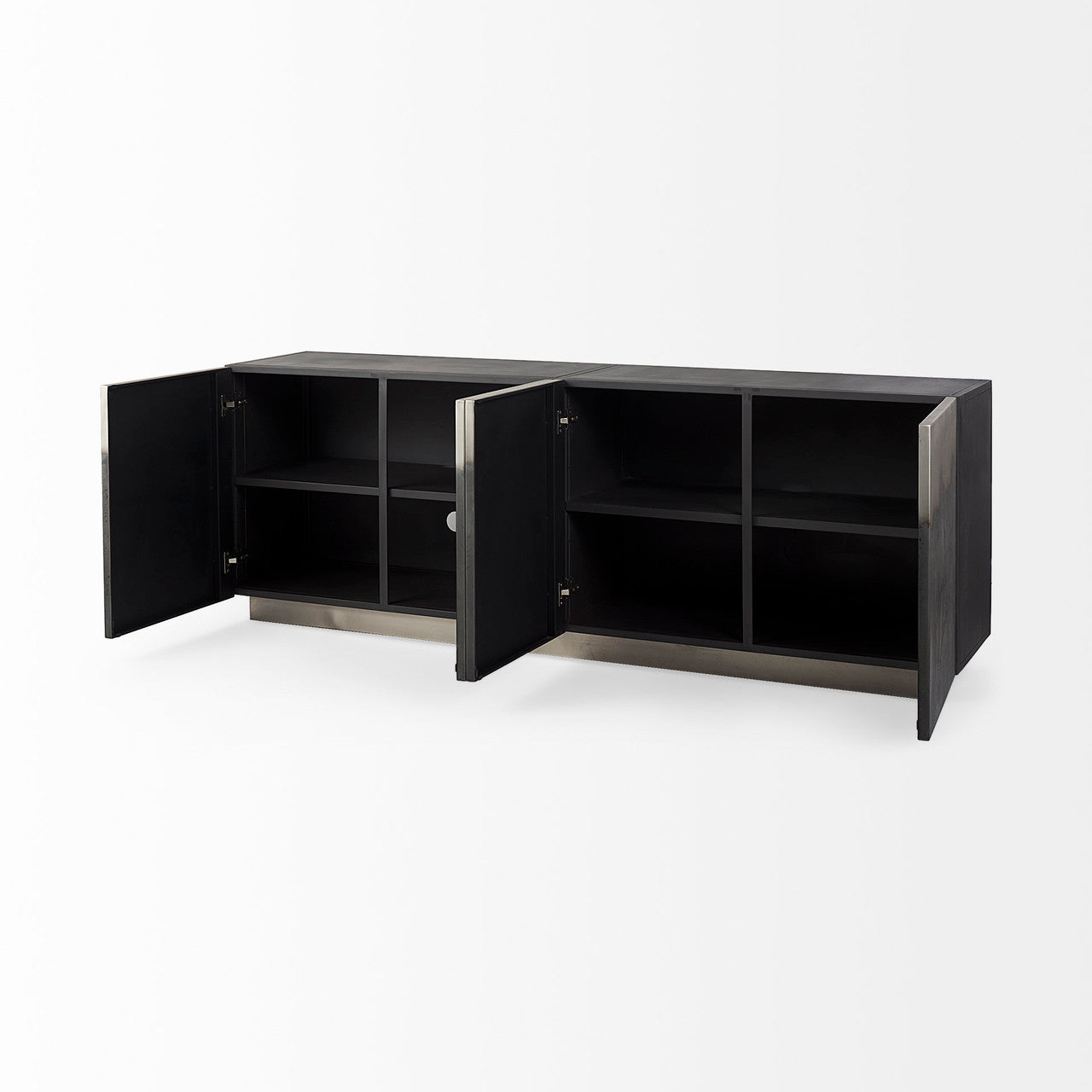 Roxdale 82.0L x 18.0W x 29.0H Acid Wash Metal Sideboard