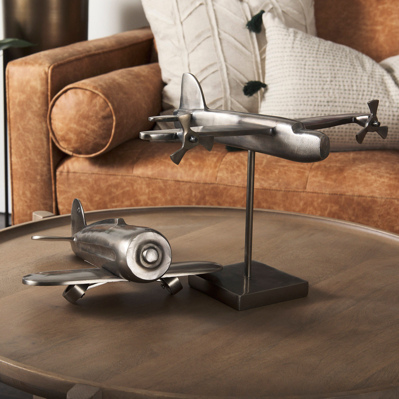 Maverick I 12L x 16W Gray Metal Bomber Plane
