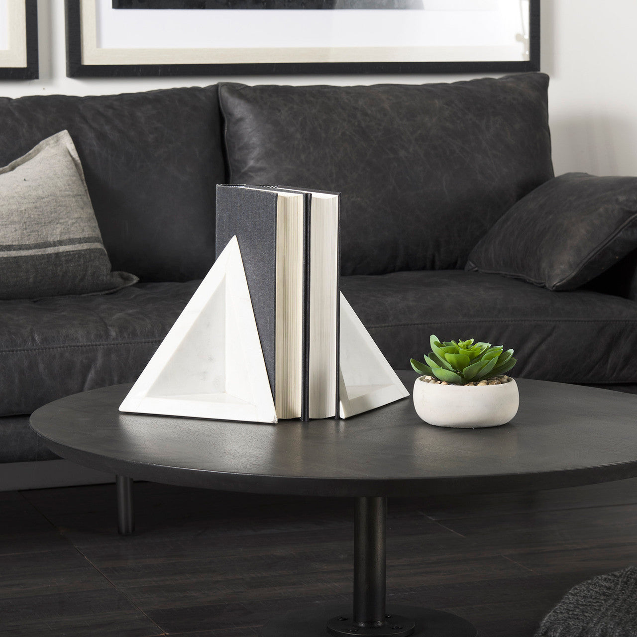 Sophia 8.0"L x 6.0"W x 7.0"H Marble Set Of Two Bookends