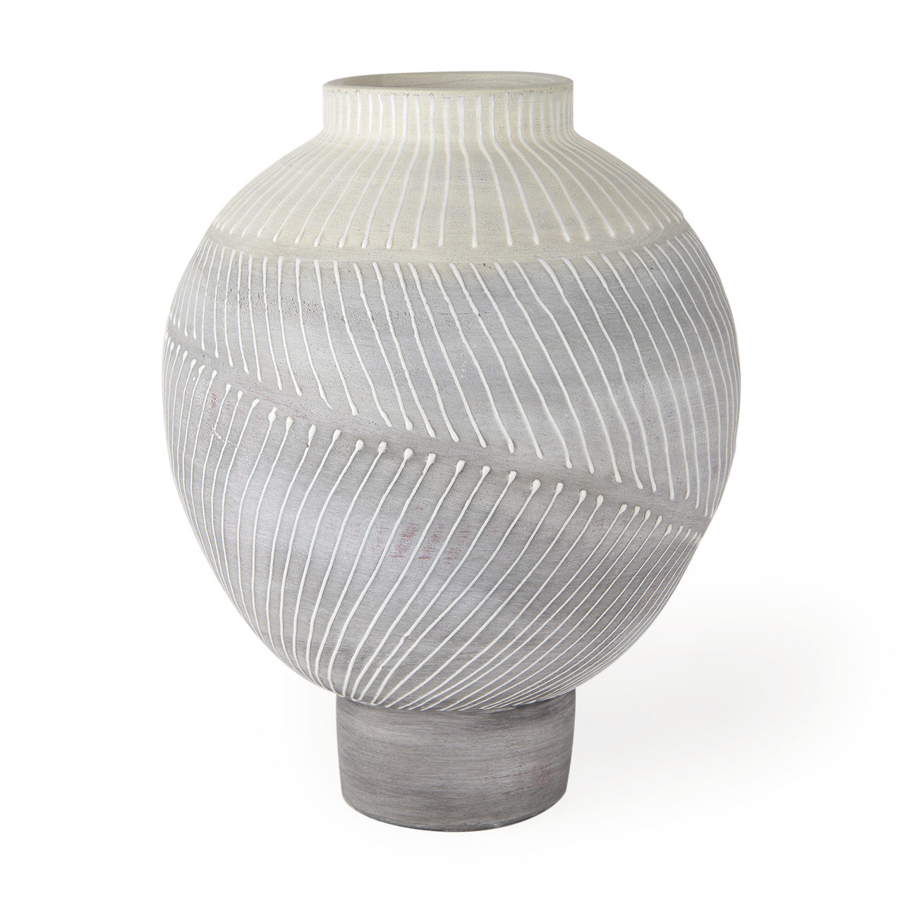 Blume 12.5H Off-White w/ Gray Textured Vase
