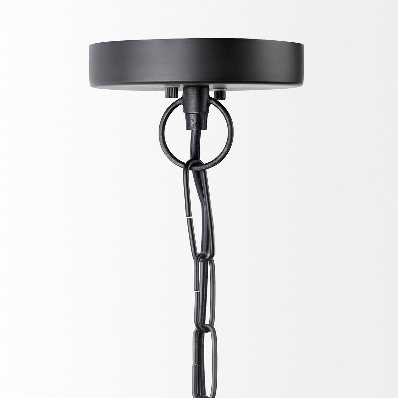 Leighton II 15x20 Black Metal Spherical Pendant Light