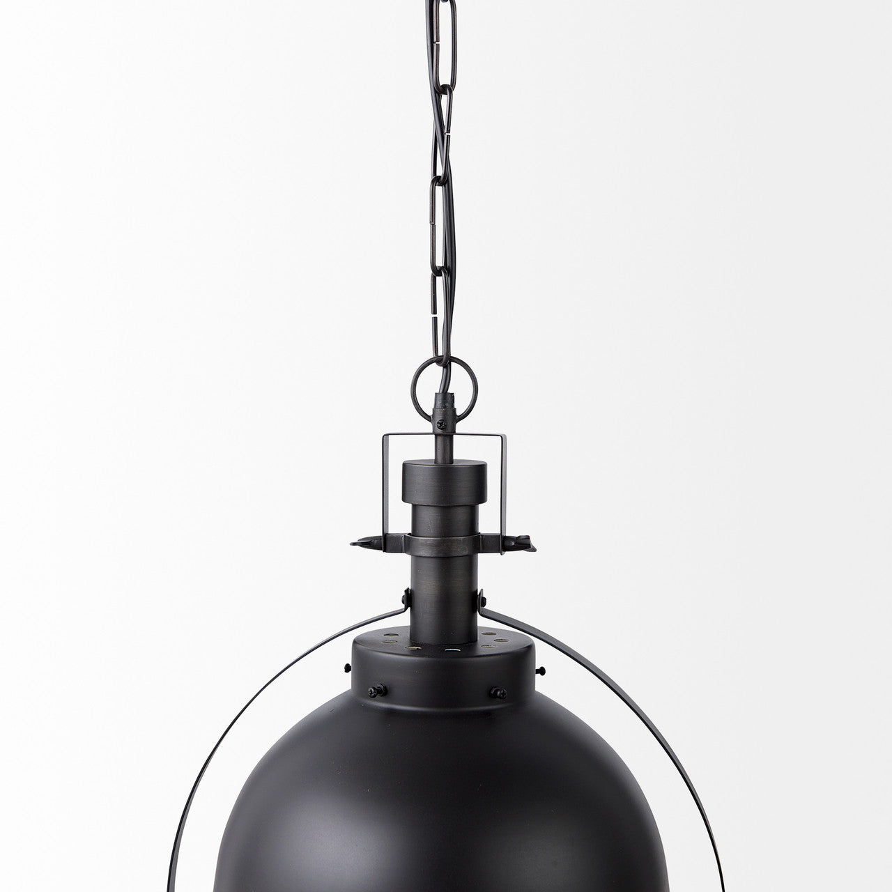 Leighton II 15x20 Black Metal Spherical Pendant Light