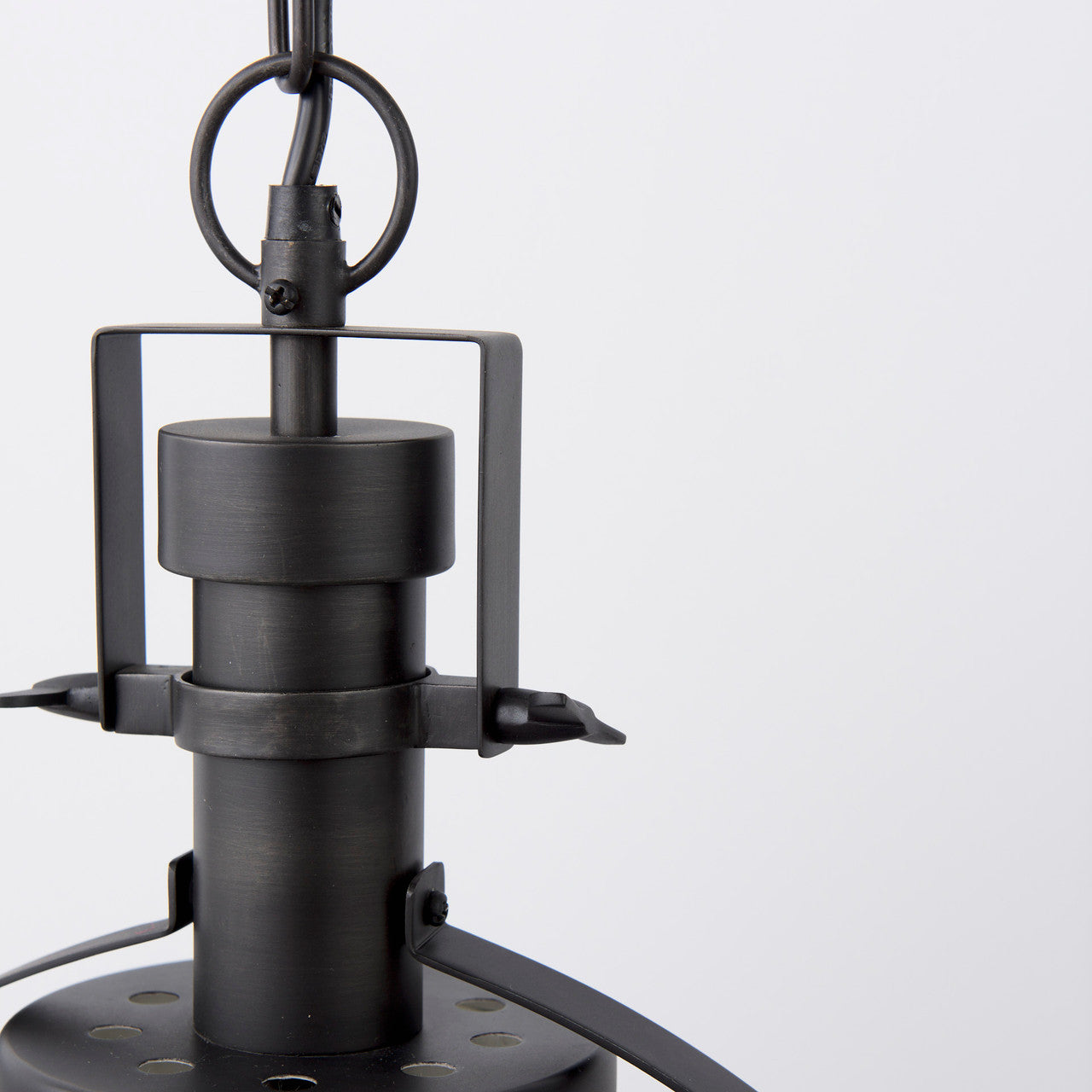 Leighton II 15x20 Black Metal Spherical Pendant Light