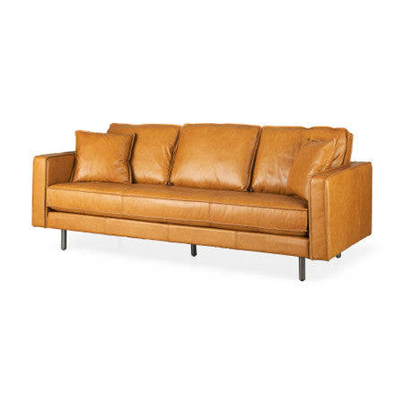 D'Arcy Tan Leather Sofa