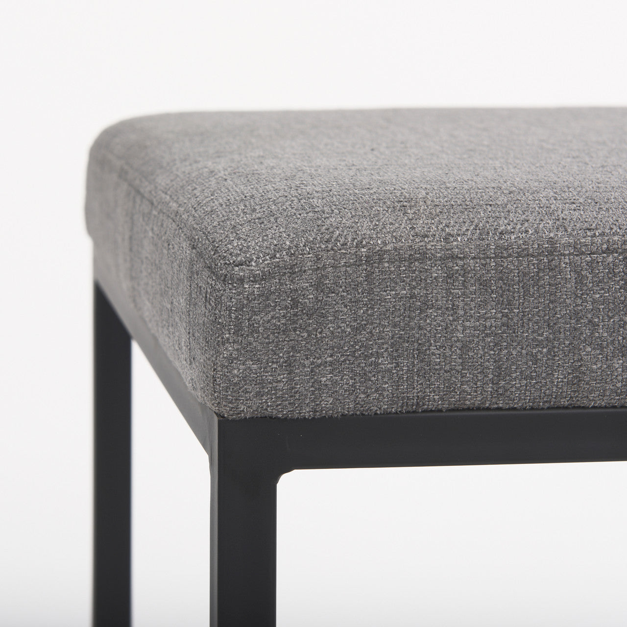 Frodo 16.5L x 16.5W x 26.4H Gray Fabric Seat W/Black Iron Frame Counter Stool