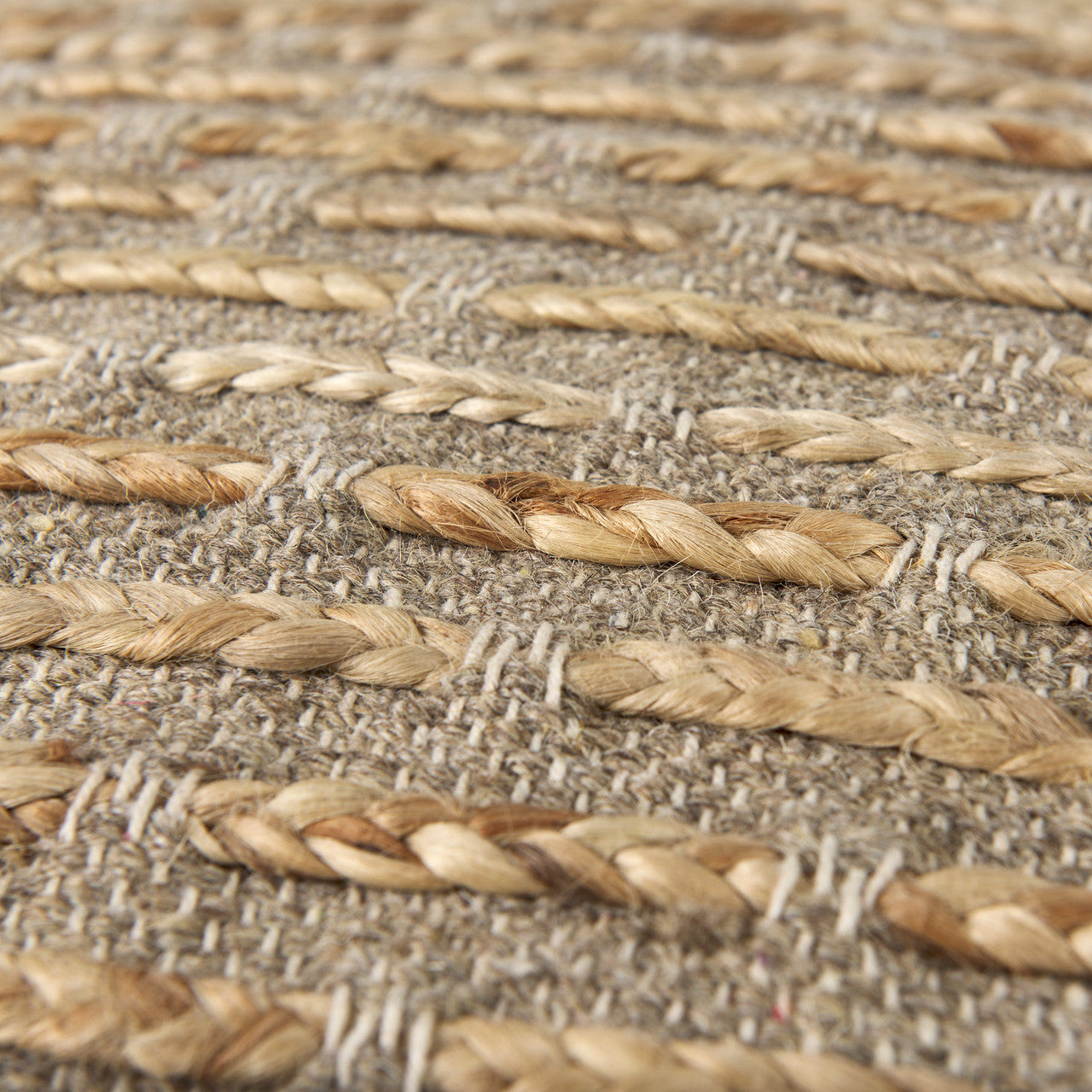 Binita  16.0L x 16.0W x 16.0H  Gray/Brown Hemp Wool and Cotton Pouf