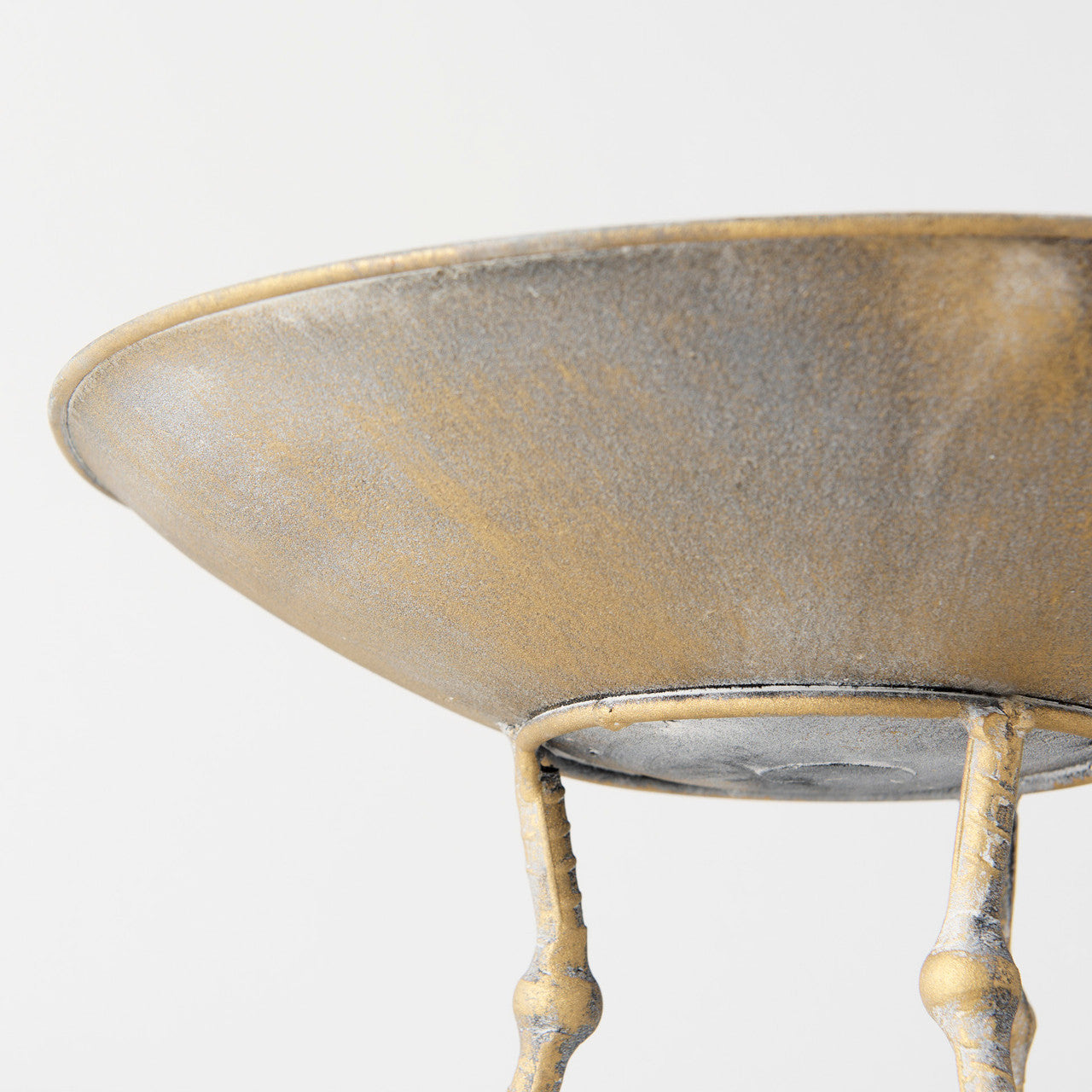 Chadwick II 13L x 13W Gold Metal Webbed Feet Bowl