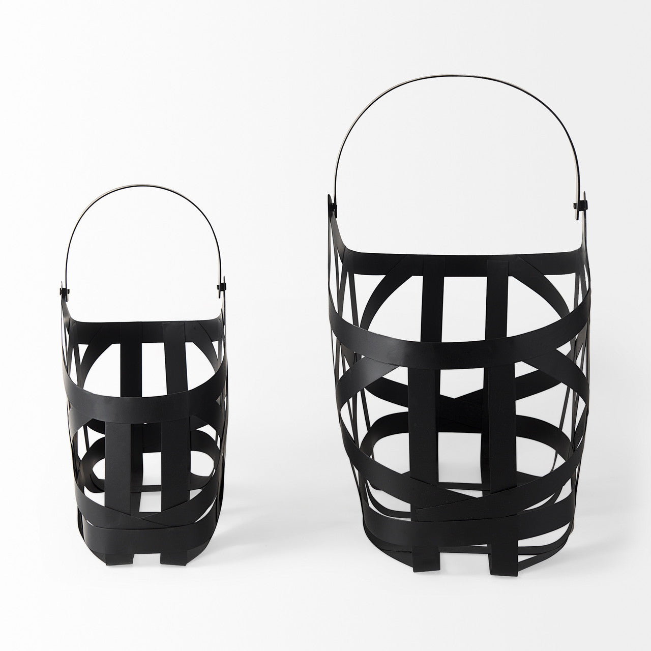 Tyrell (Set of 2) 23L x 11W; 18L x 8W Black Iron Metal Baskets