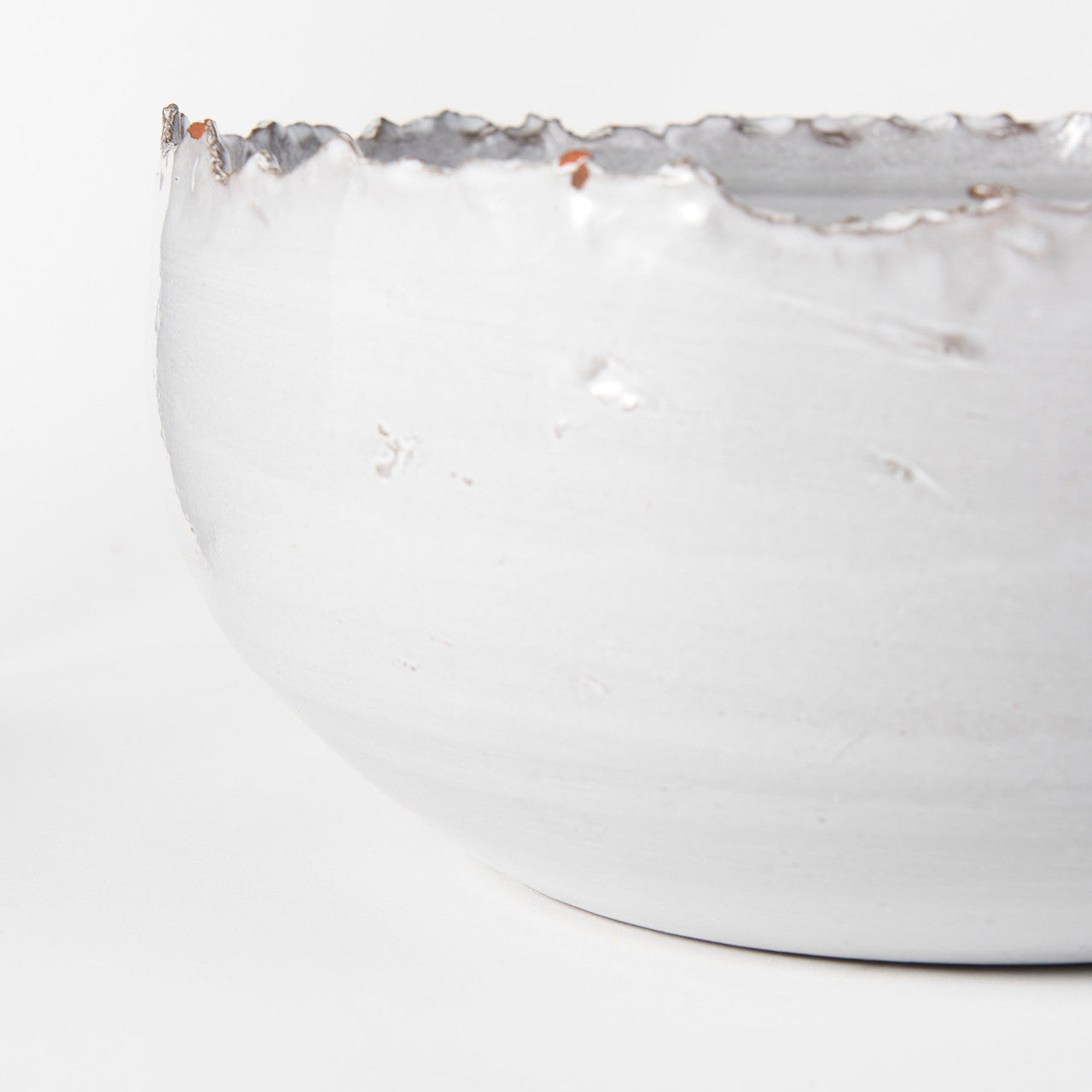 Larsen 13L x 13W White Ceramic Large Decorative Bowl