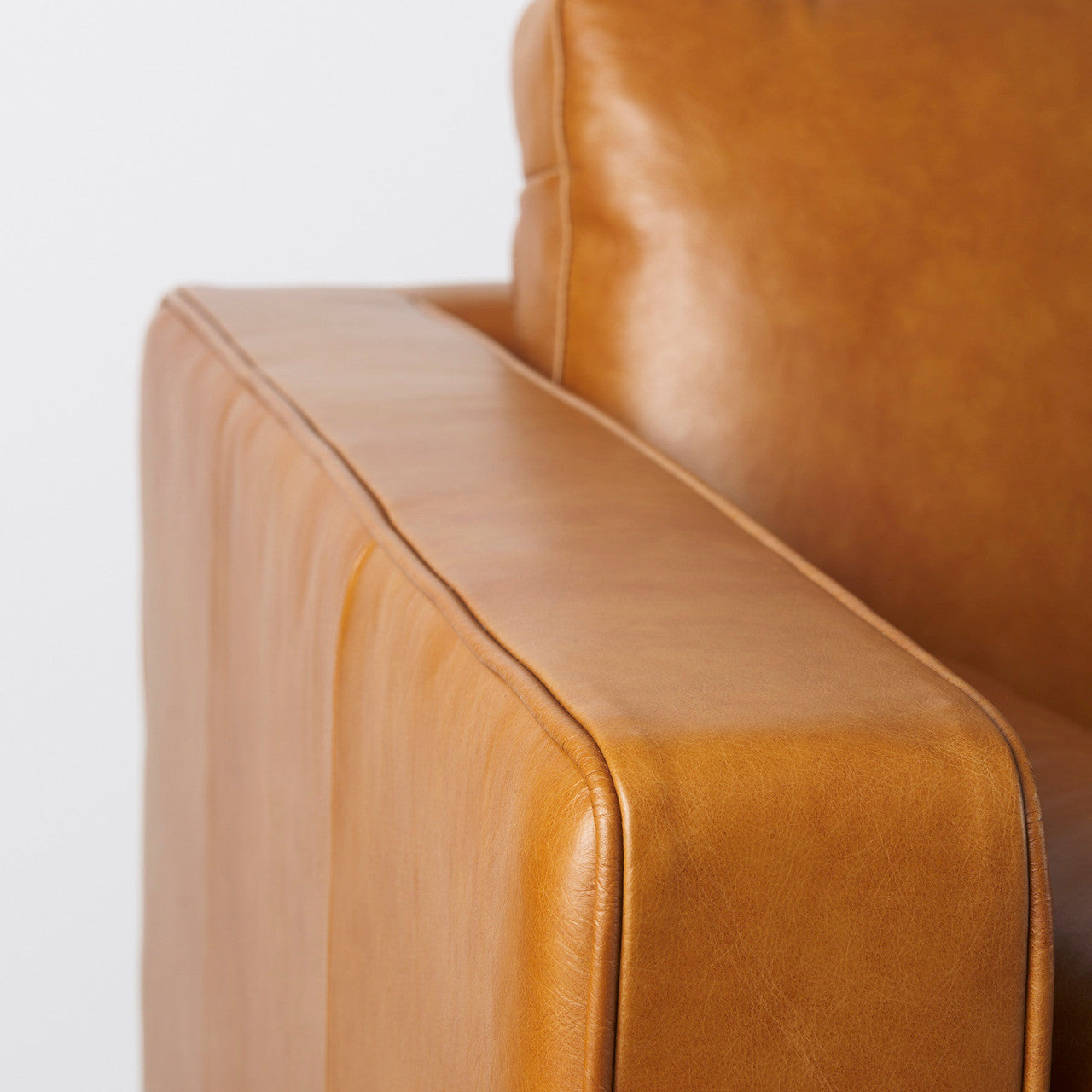 Svend 88.0L x 38.0W x 34.0H Tan Leather Sofa