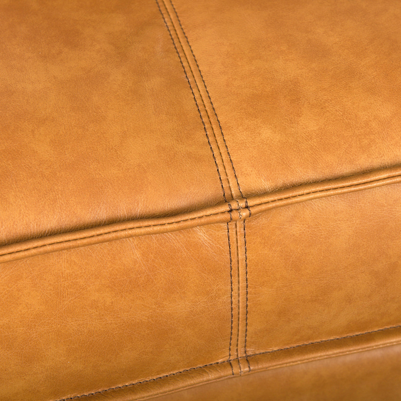 D'Arcy 111"L x 70"D x 33"H Tan Leather Right Chaise Sectional
