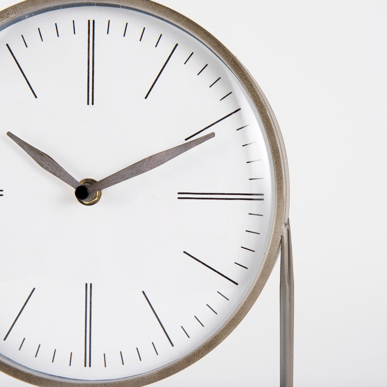 Aurus Matte Gray Metal Table Clock