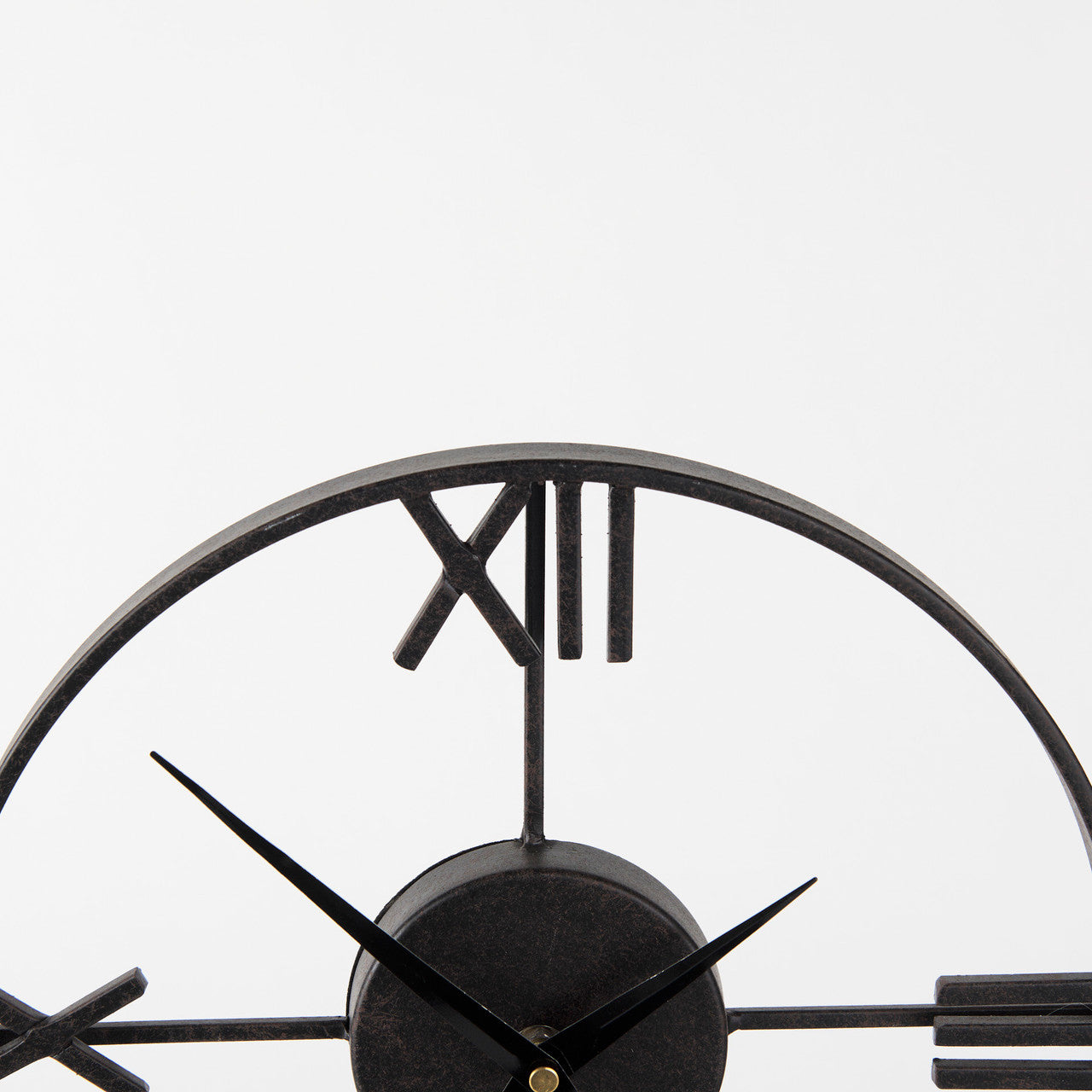 Oris Black Metal/Wood Open Frame Table Clock