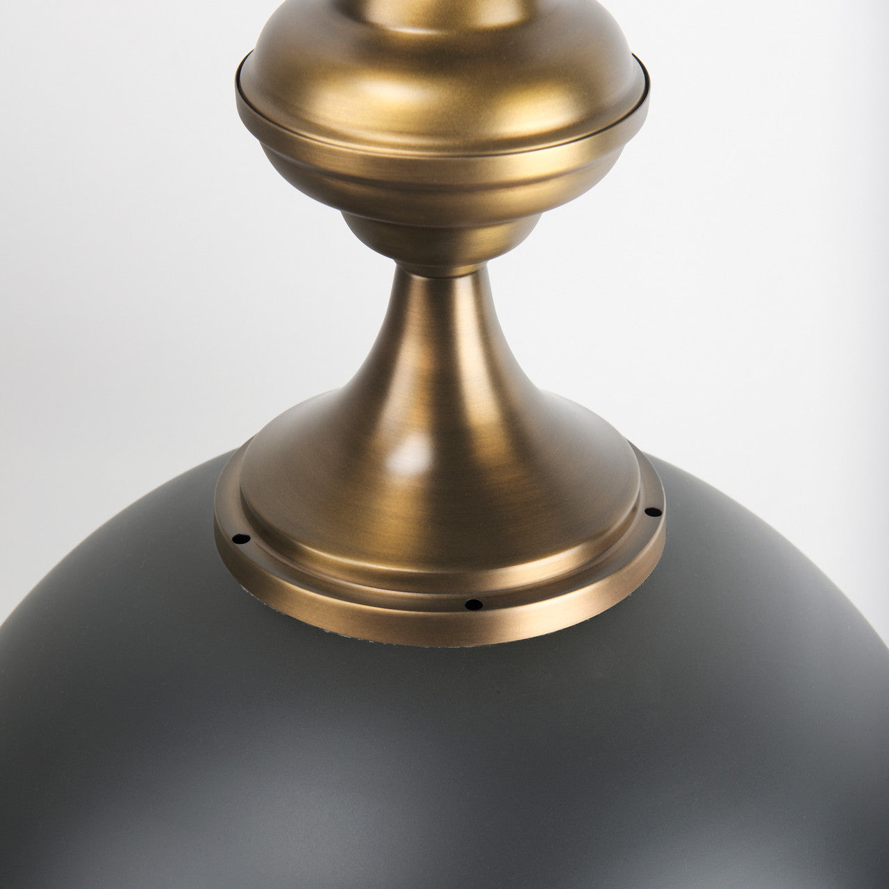 Willson 17.0L x 17.0W x 29.0H Black Iron W/Antique Brass Dome Pendant Light