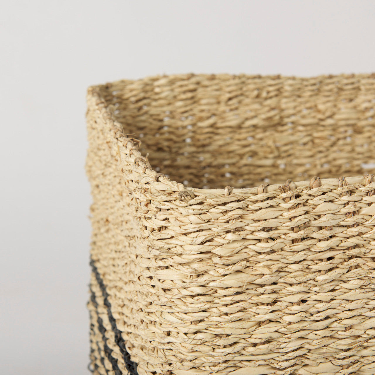 Cullen 15.7L x 15.7W x 15.7H (Set of 3) Grey Twisted Seagrass Square Basket