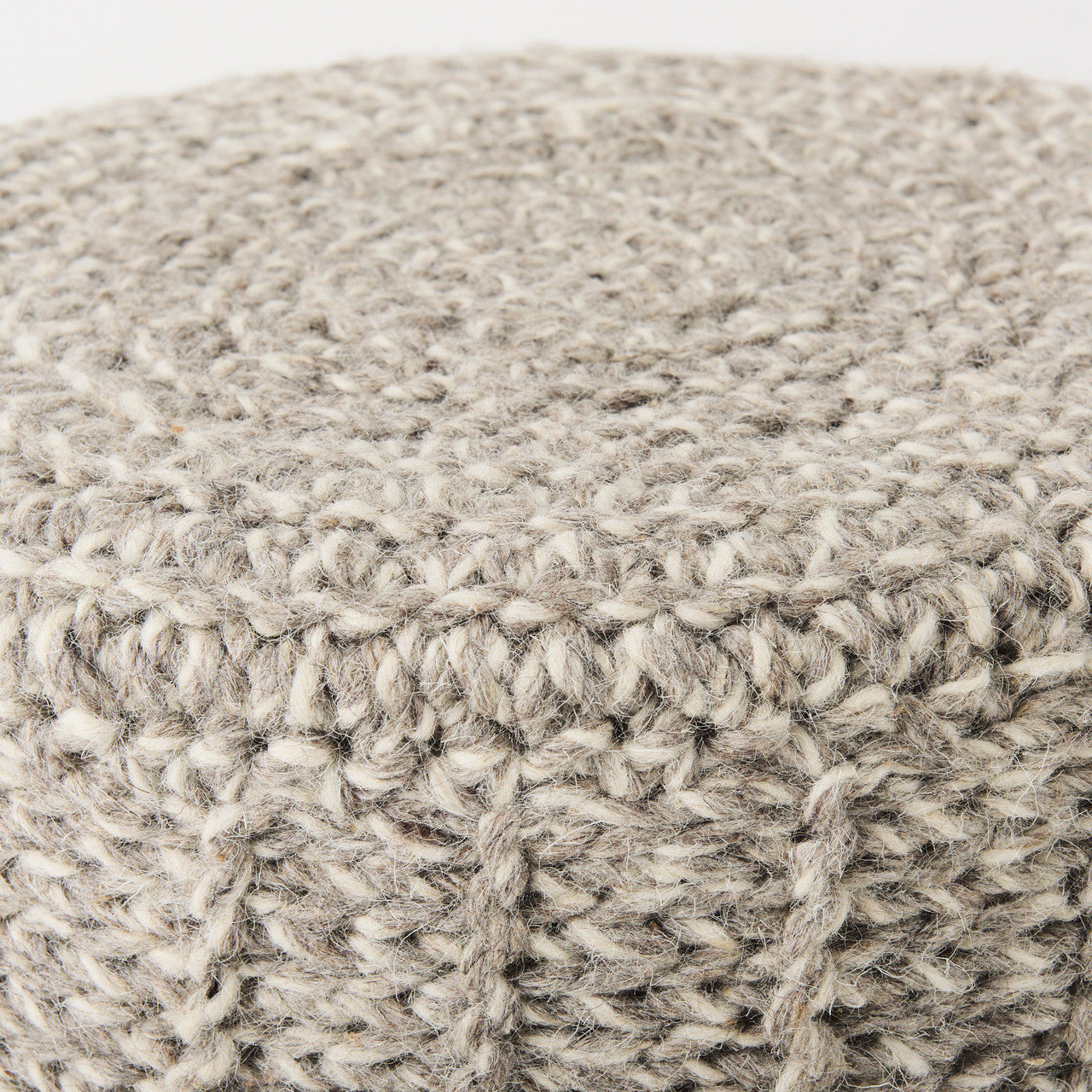Bina 19.0L x 19.0W x 15.0H Taupe 4 Legged Wool Stool