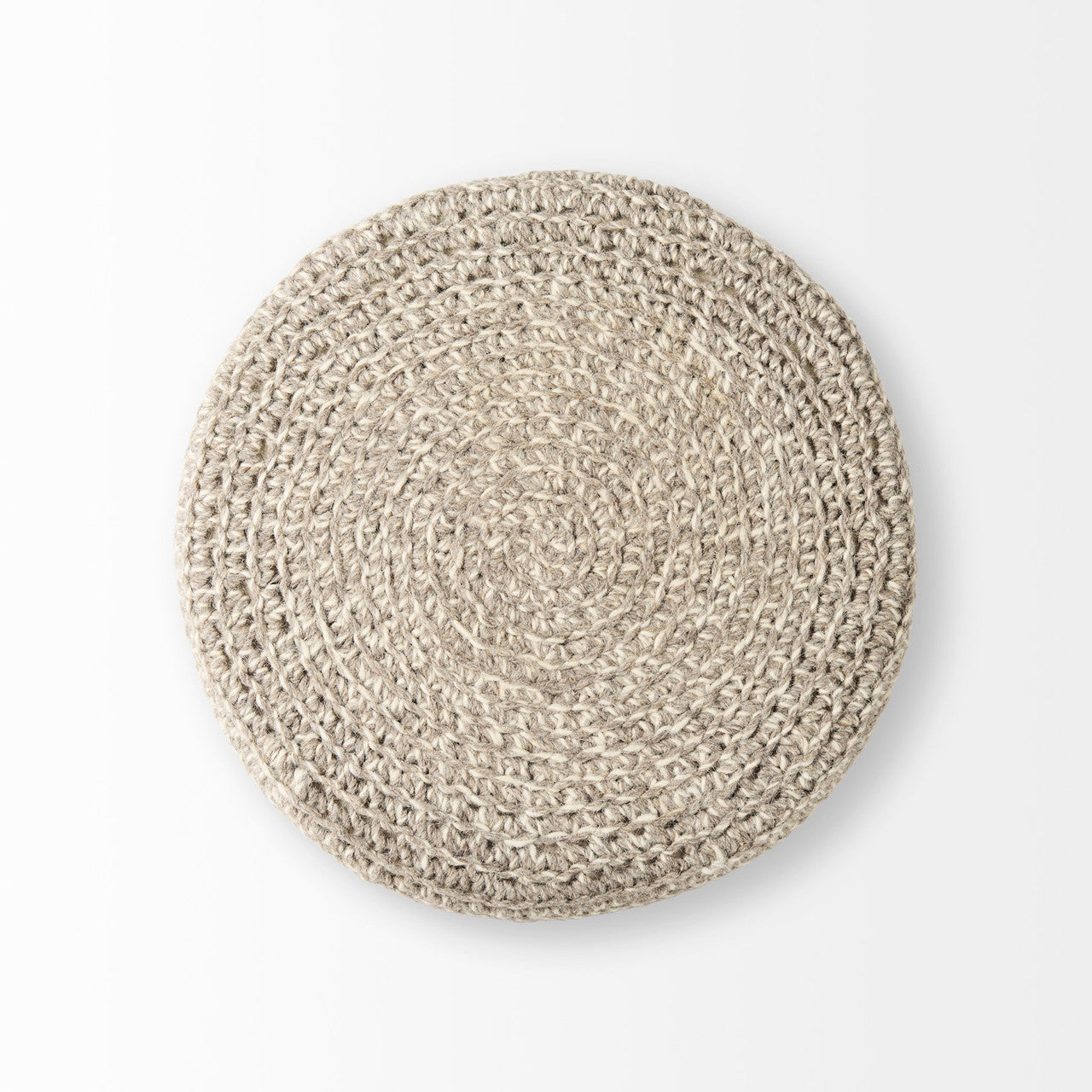 Bina  24.0L x 24.0W x 14.0H Light Gray 4 Legged Wool Stool