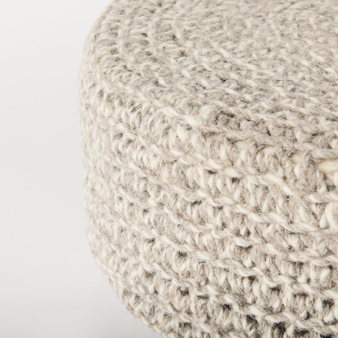 Bina  24.0L x 24.0W x 14.0H Light Gray 4 Legged Wool Stool