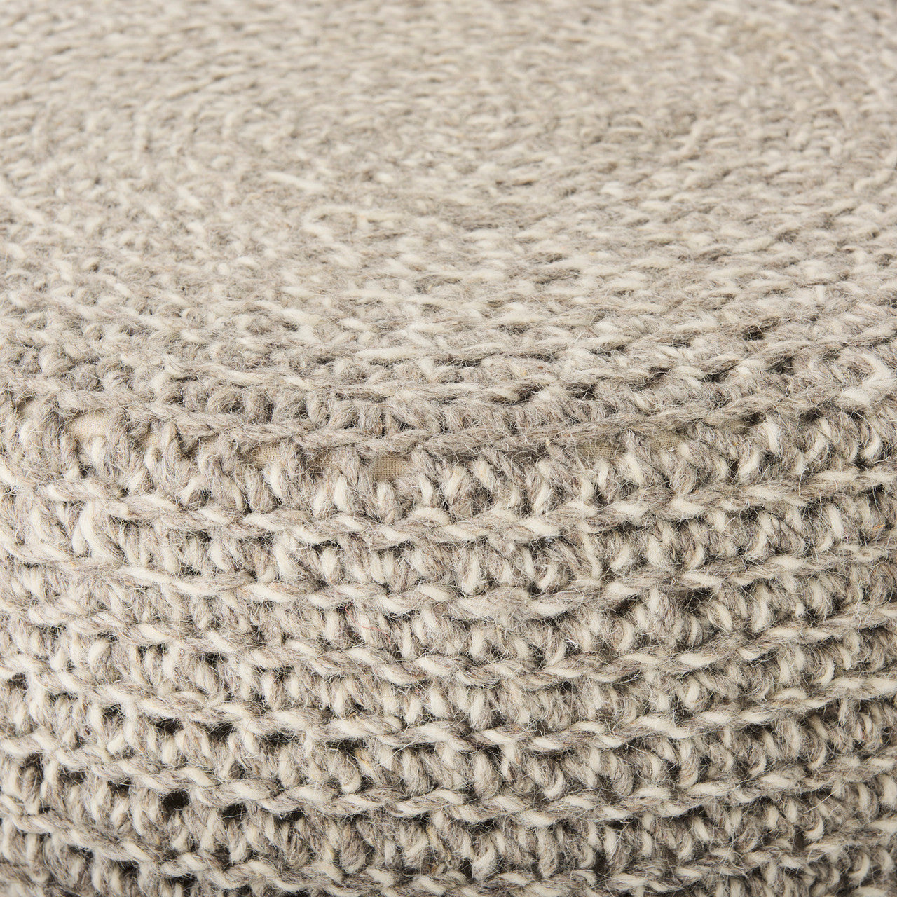 Bina  24.0L x 24.0W x 14.0H Light Gray 4 Legged Wool Stool