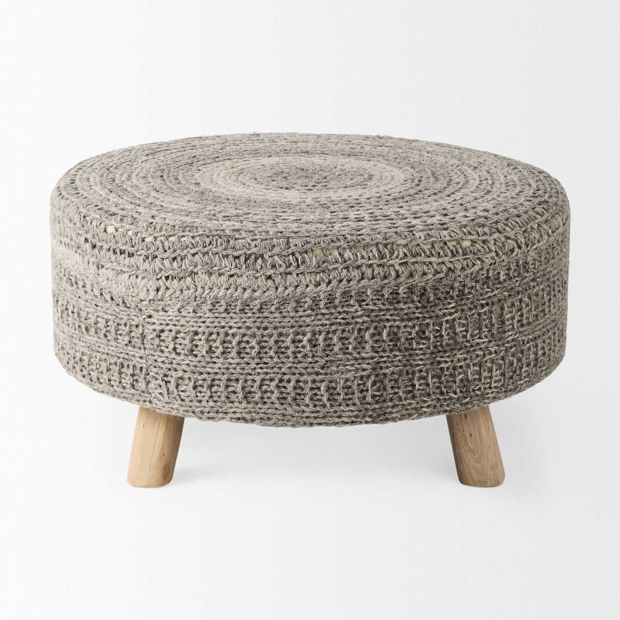 Bina 30.0L x 30.0W x 15.0H Dark Gray 4 Legged Wool Stool
