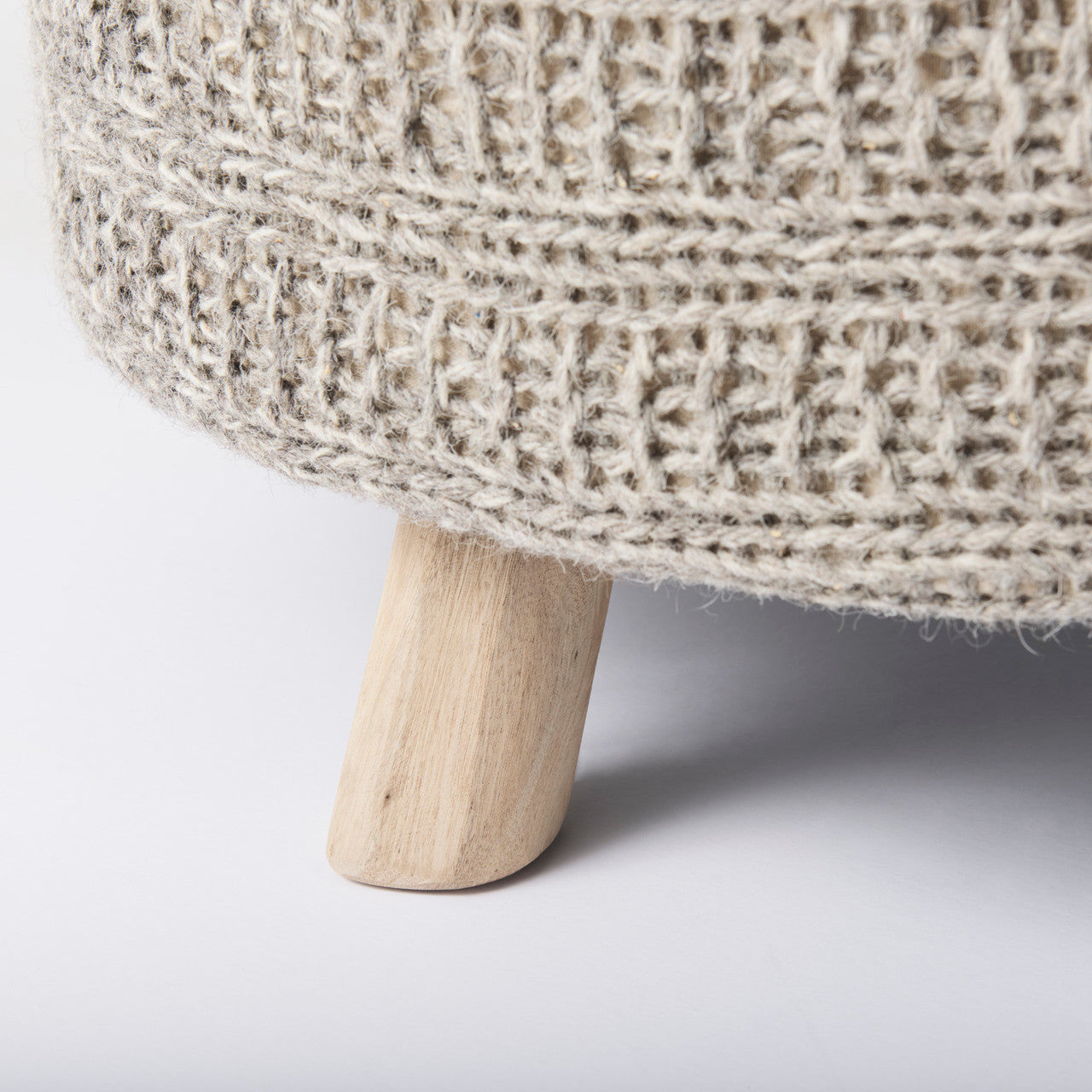 Bina 30.0L x 30.0W x 15.0H Dark Gray 4 Legged Wool Stool