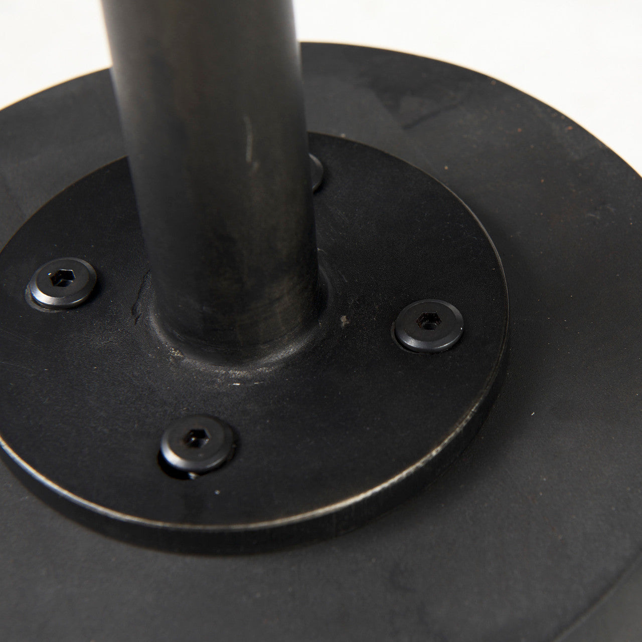 Maxwell 20" Round Dark Brown Wood w/ Black Metal Pedestal Side Table