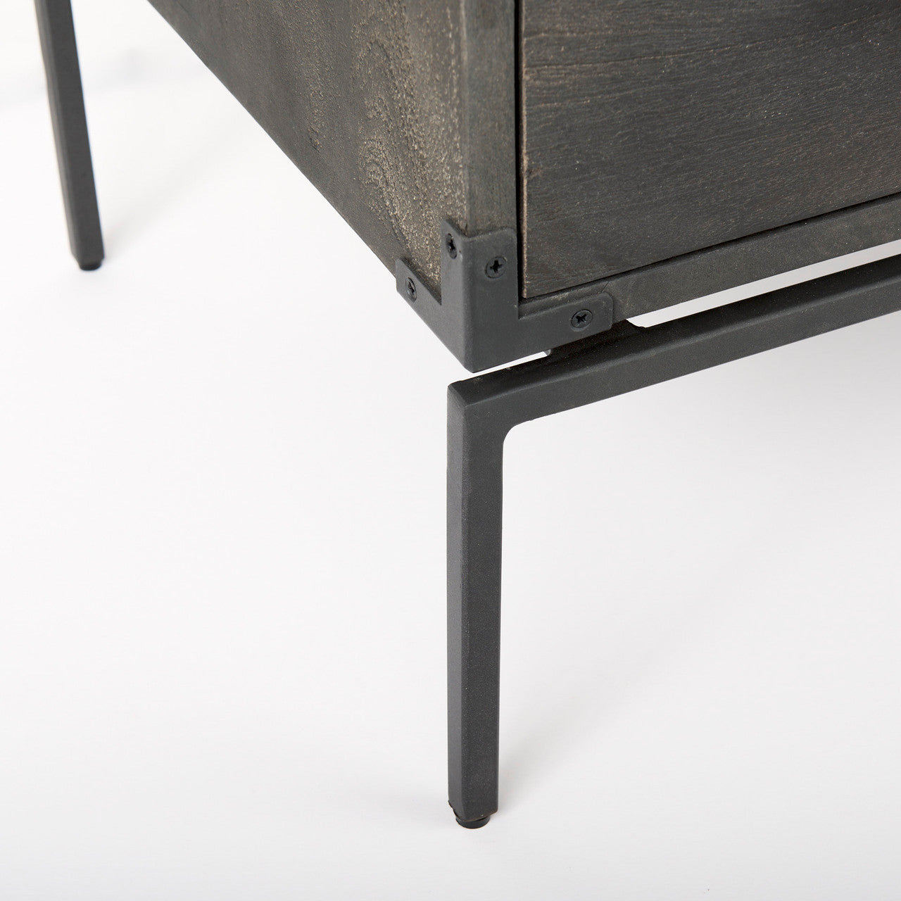 Ward 34L x 18W Brown Wood and Iron 3 Drawer Accent Cabinet
