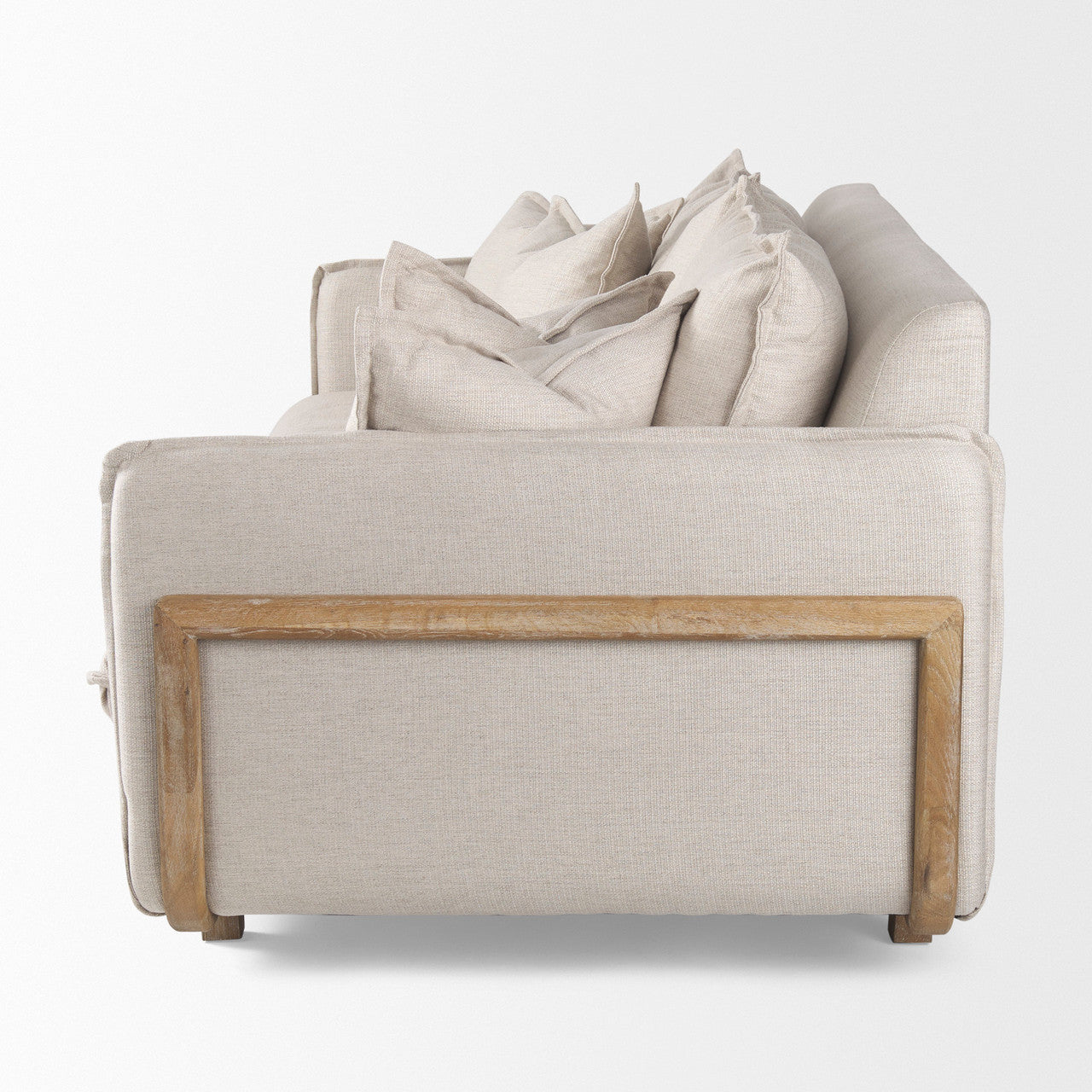 Roy I 84" Beige Upholstered Three Seater Sofa