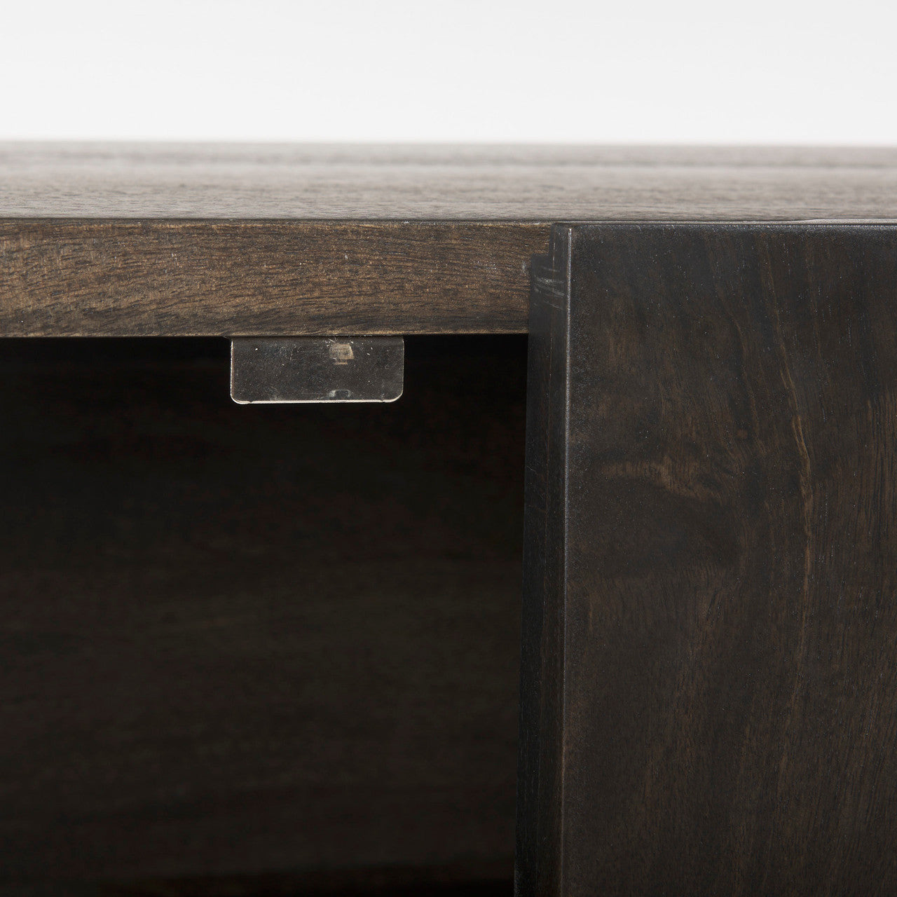 Darwin 80x17.5 Brown Solid Wood Gold Metal Base 4 Cabinet Door Sideboard