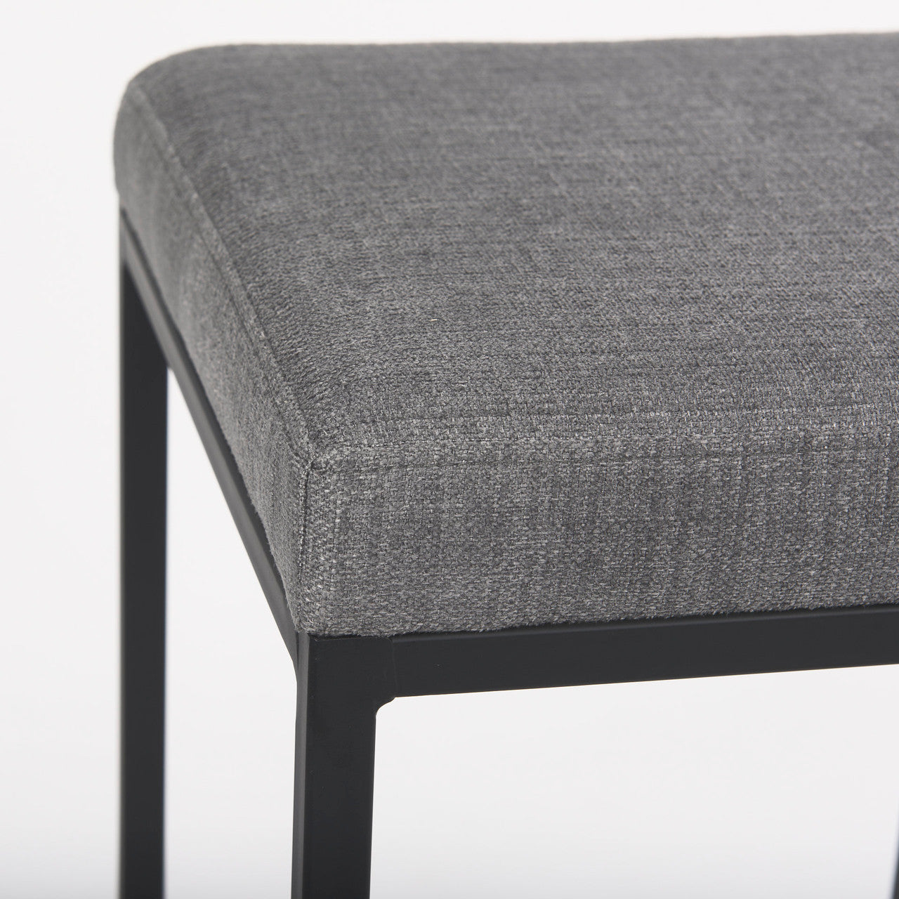 Frodo 16.5L x 16.5W x 29.75H Gray Fabric Seat W/Black Iron Frame Bar Stool