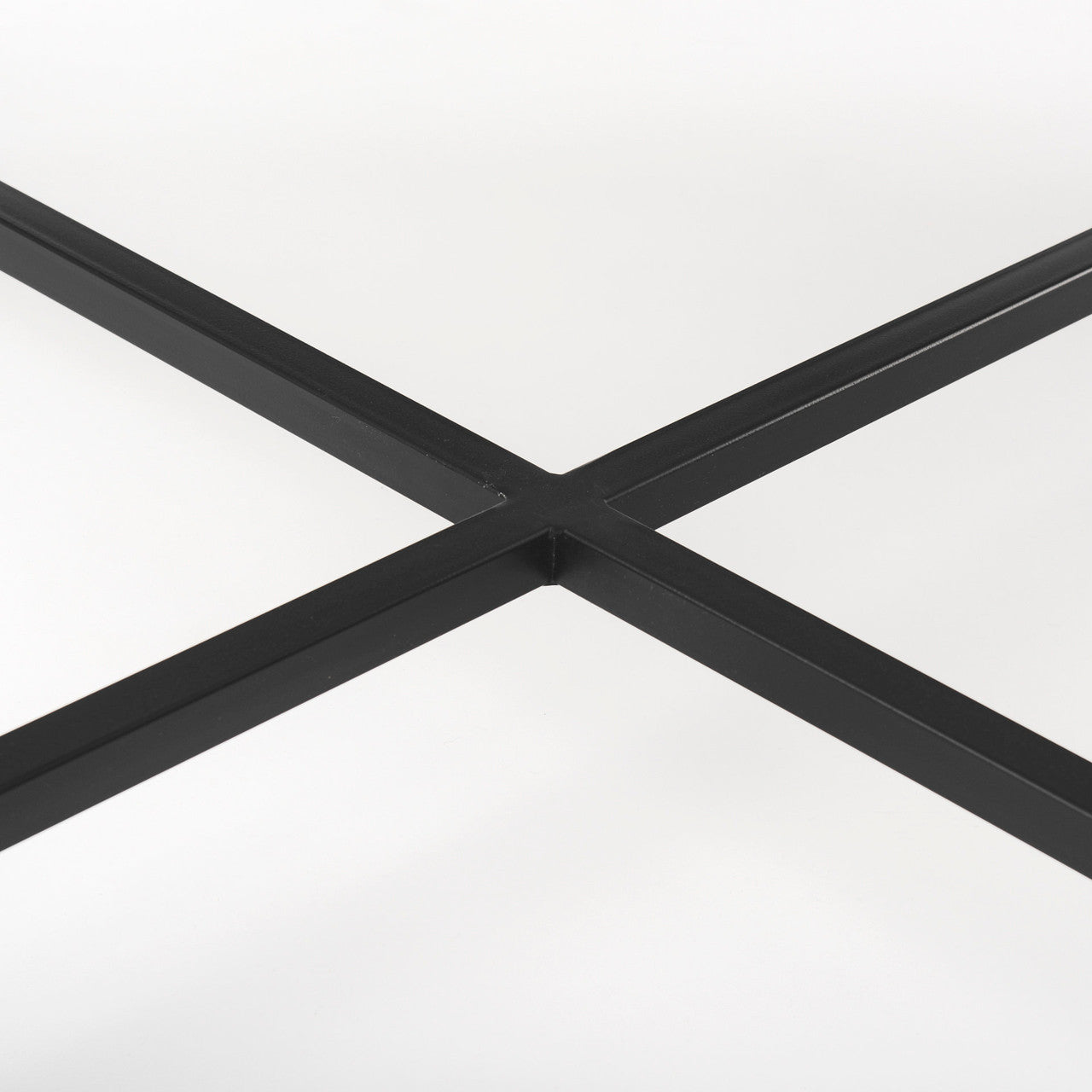 Lucas 30x30 White Marble Top Black Metal Base Coffee Table