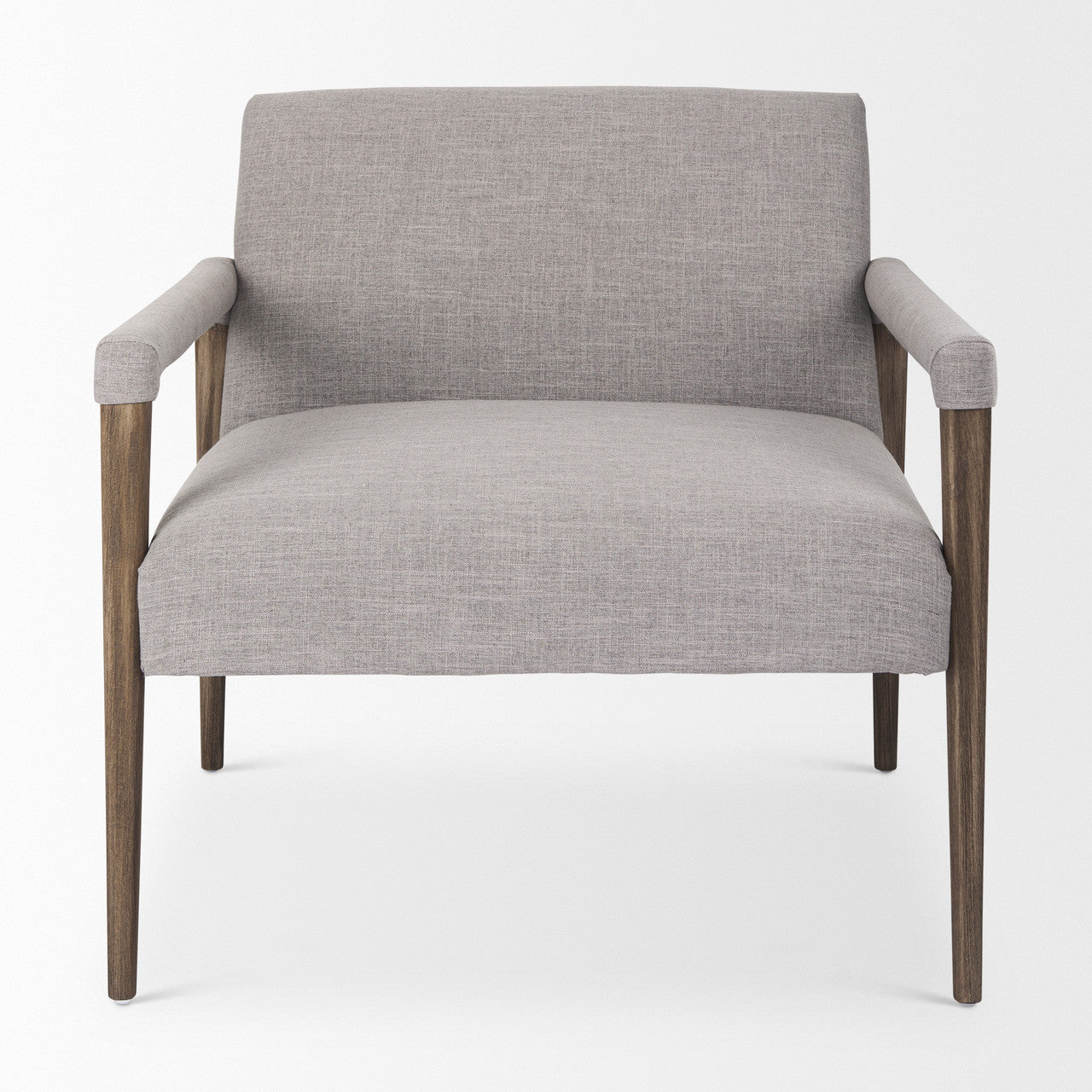 Palisades Gray Fabric w/ Brown Wood Frame Accent Chair