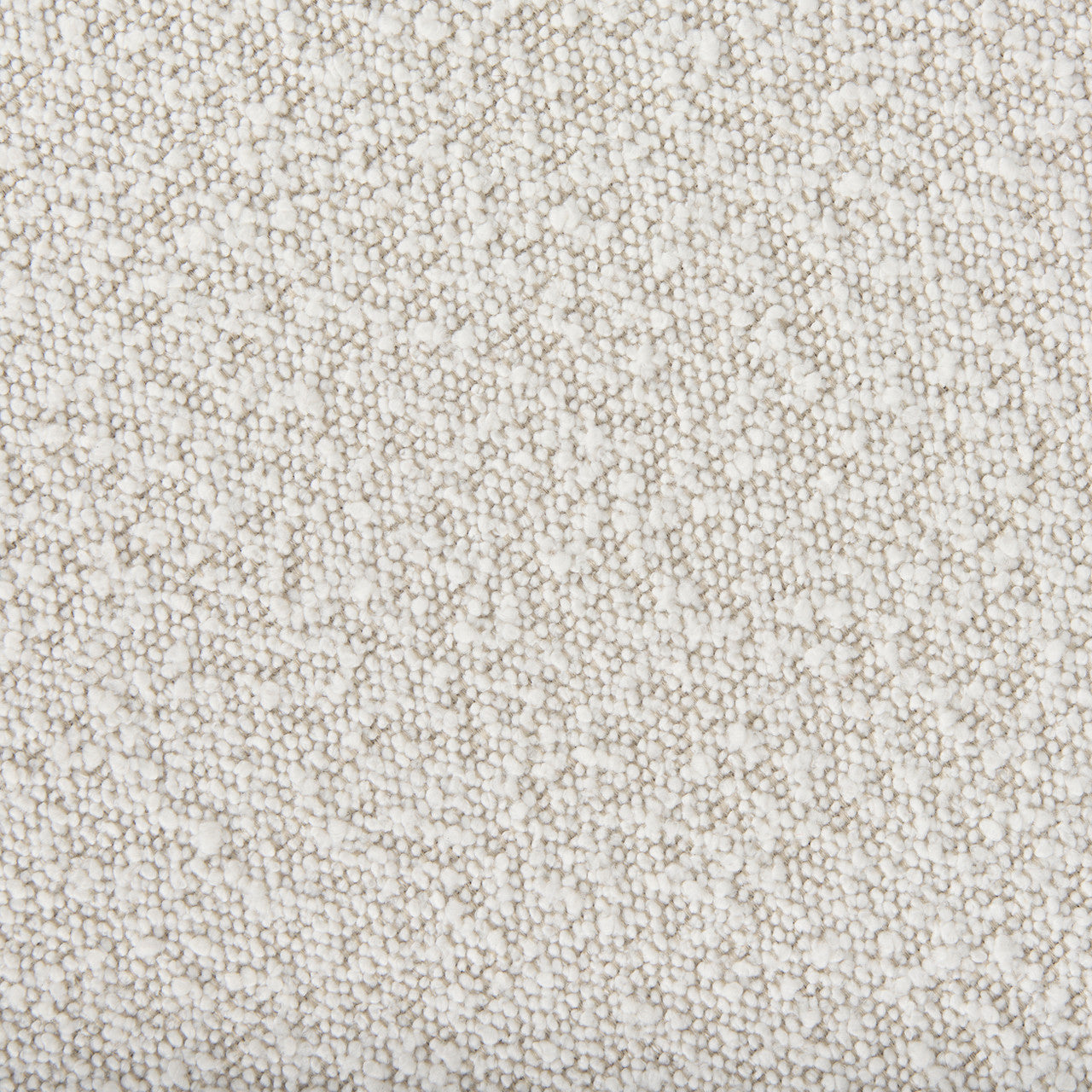 Amelia 35.8L x 35.8W x 15.0H Cream Boucle W/Black Metal Upholstered Ottoman