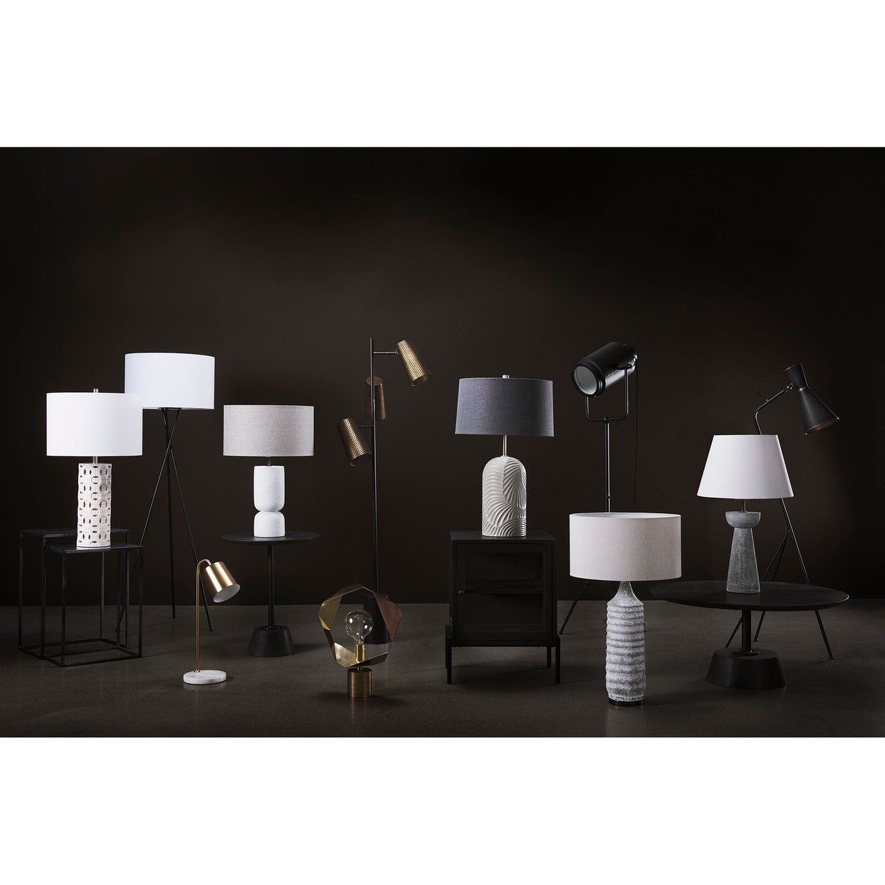 Shamir 15L x 15W Gold Geometric Metal Table Lamp