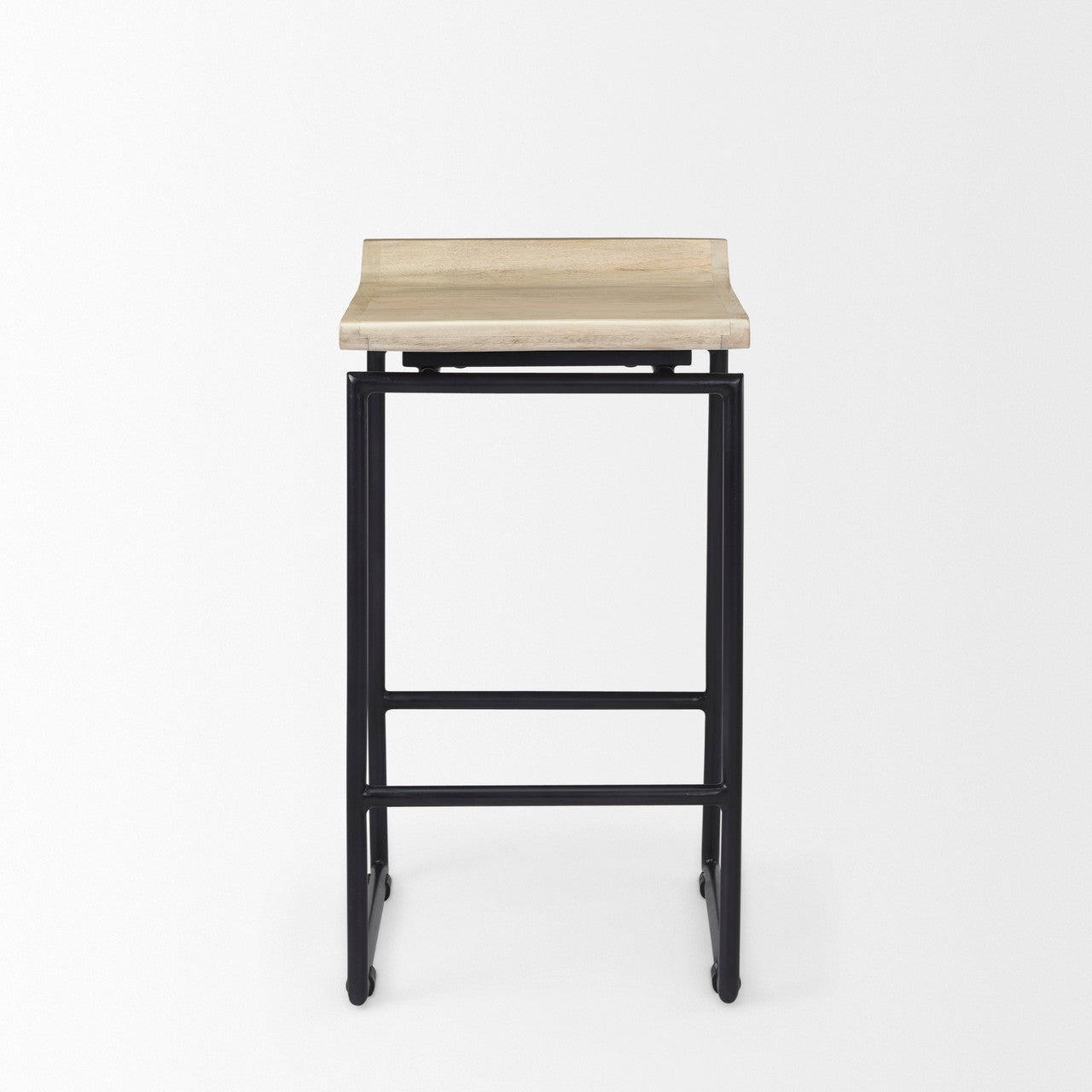 Givens 14.0L x 15.8W x 25.8H Natural Wood W/Black Metal Counter Stool