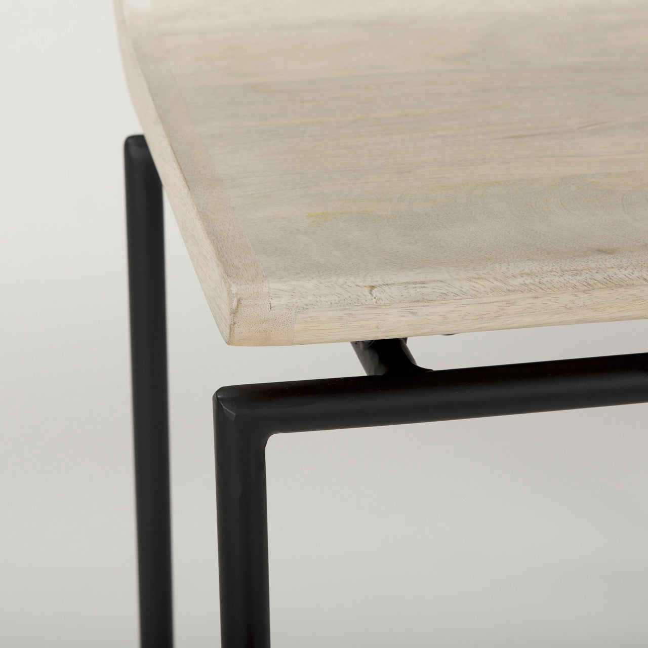 Givens 14.0L x 15.8W x 31.8H Natural Wood W/Black Metal Frame Bar Stool