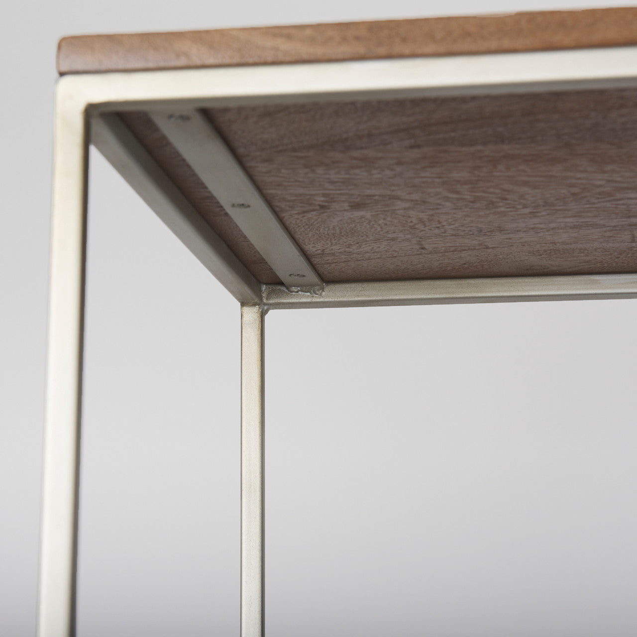 Morris III 47.25 X 15 X 75.5  Brown Wood and Silver Metal Frame 6 Shelf Shelving Unit