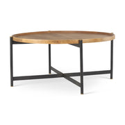 Marquisa Medium Brown Wood W/Black Metal Large Coffee Table