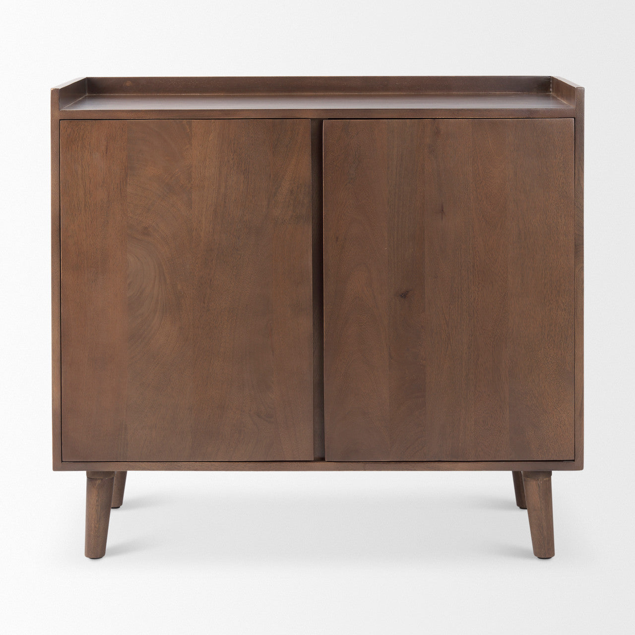 Lillie 36.0L x 16.0W x 32.0H Medium Brown Wood 2 Door Tray Top Accent Cabinet