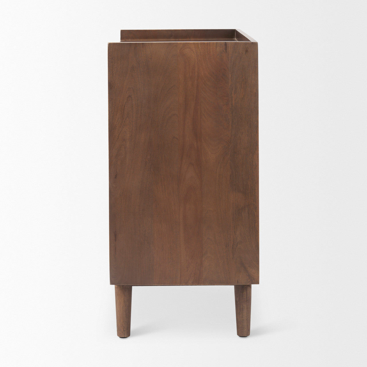 Lillie 36.0L x 16.0W x 32.0H Medium Brown Wood 2 Door Tray Top Accent Cabinet