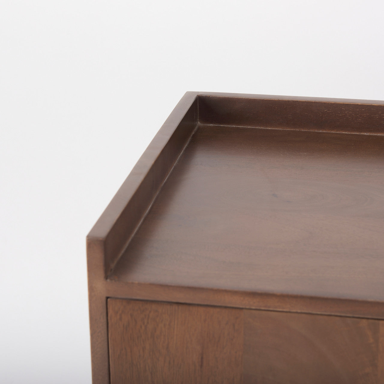 Lillie 36.0L x 16.0W x 32.0H Medium Brown Wood 2 Door Tray Top Accent Cabinet