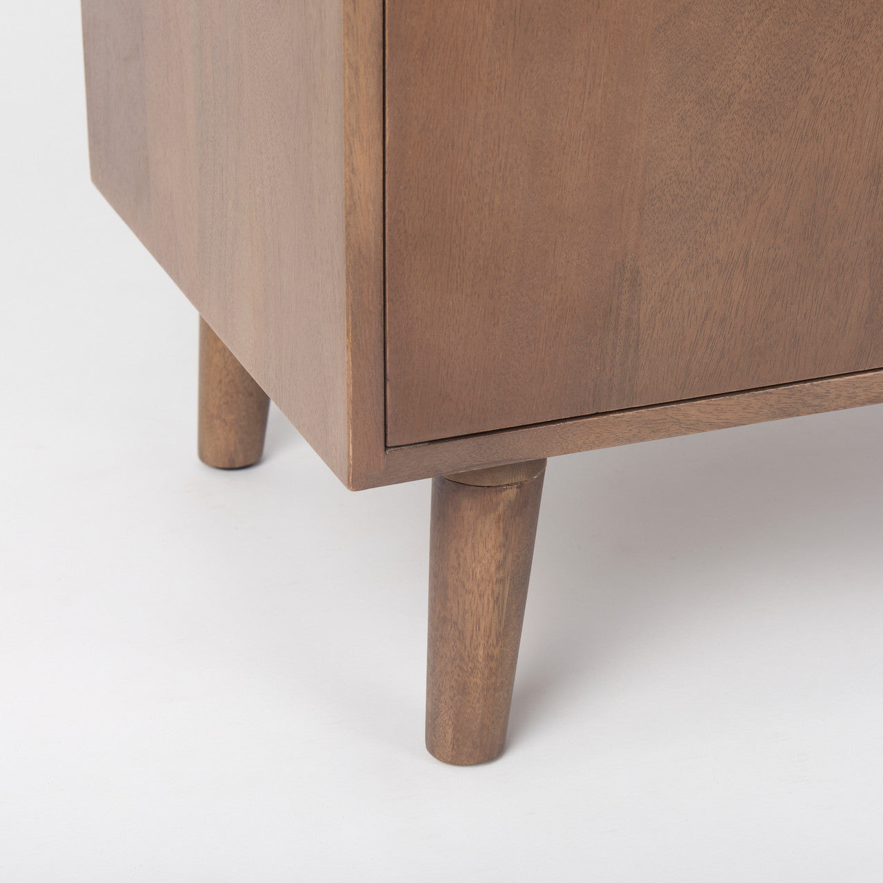 Lillie 36.0L x 16.0W x 32.0H Medium Brown Wood 2 Door Tray Top Accent Cabinet