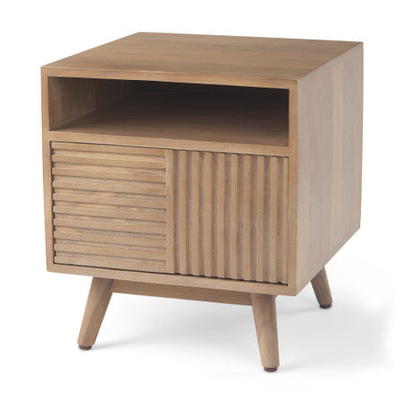Sable Light Brown Wood Side Table